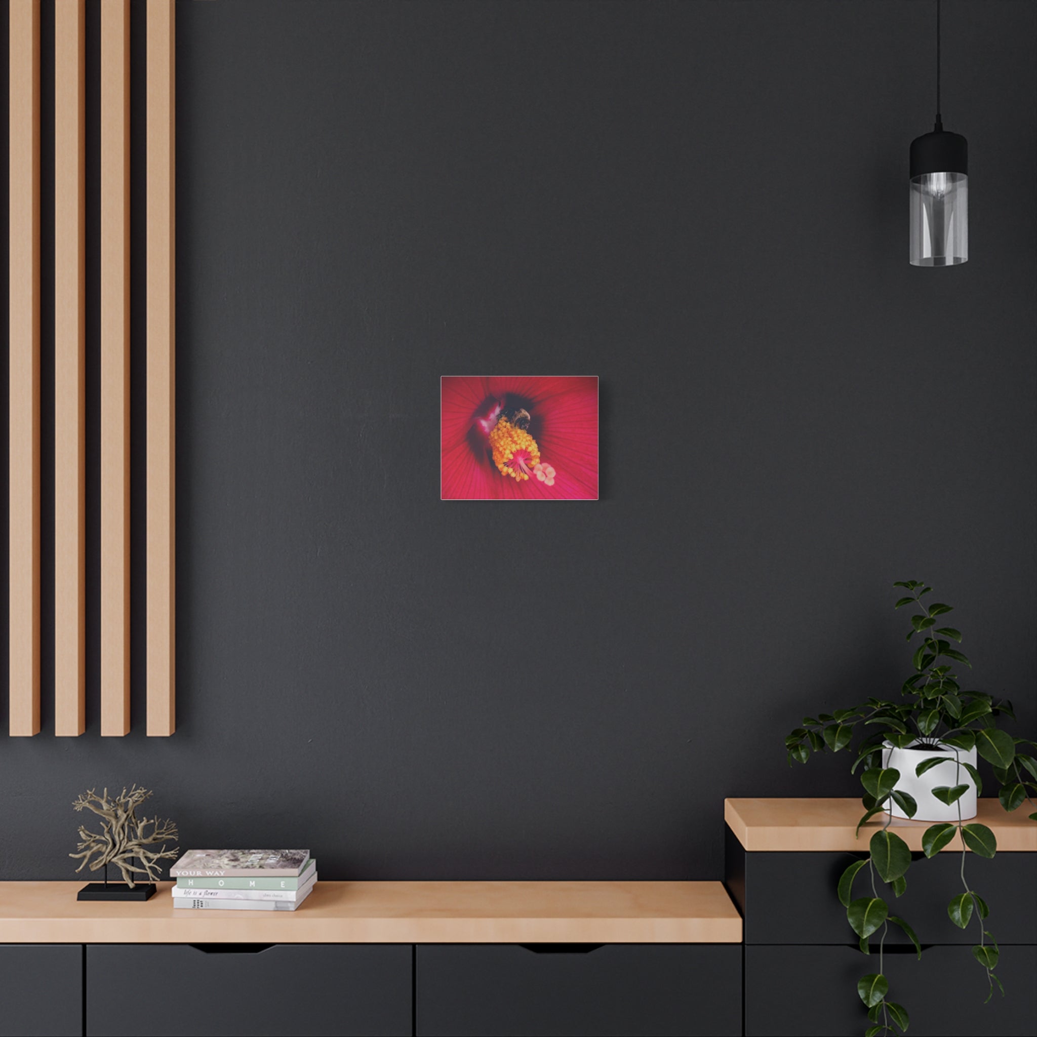 Sleeping Bee Canvas Print — Vibrant Floral Wall Art
