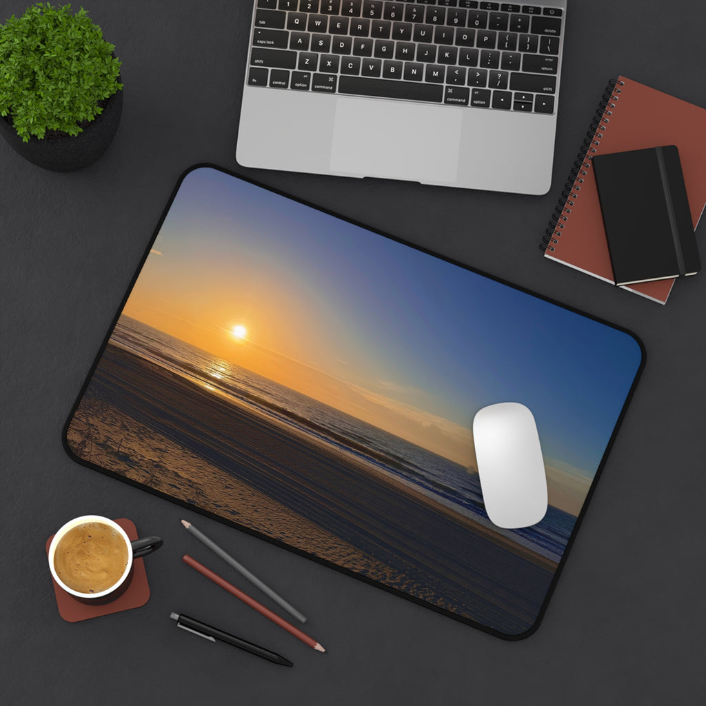 Orange Sunset Beach Desk Mat