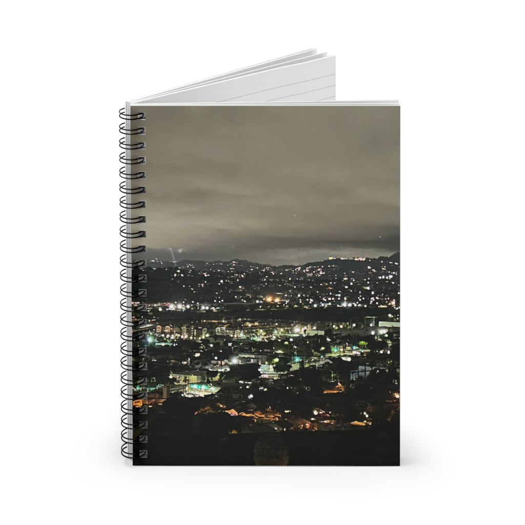 Los Angeles Night Cityscape Spiral Notebook — Nightscape Ruled Journal for Urban Journalers