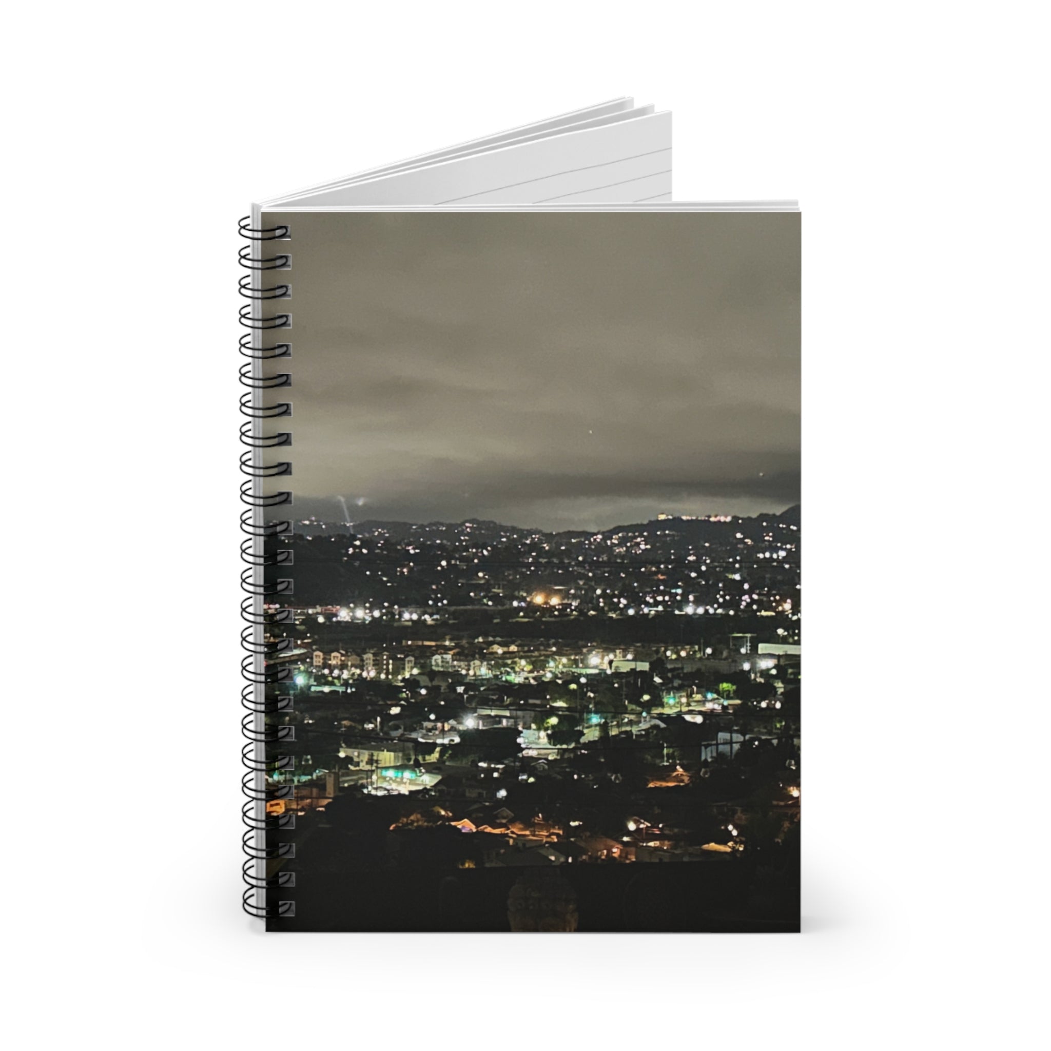 Los Angeles Night Cityscape Spiral Notebook — Nightscape Ruled Journal for Urban Journalers