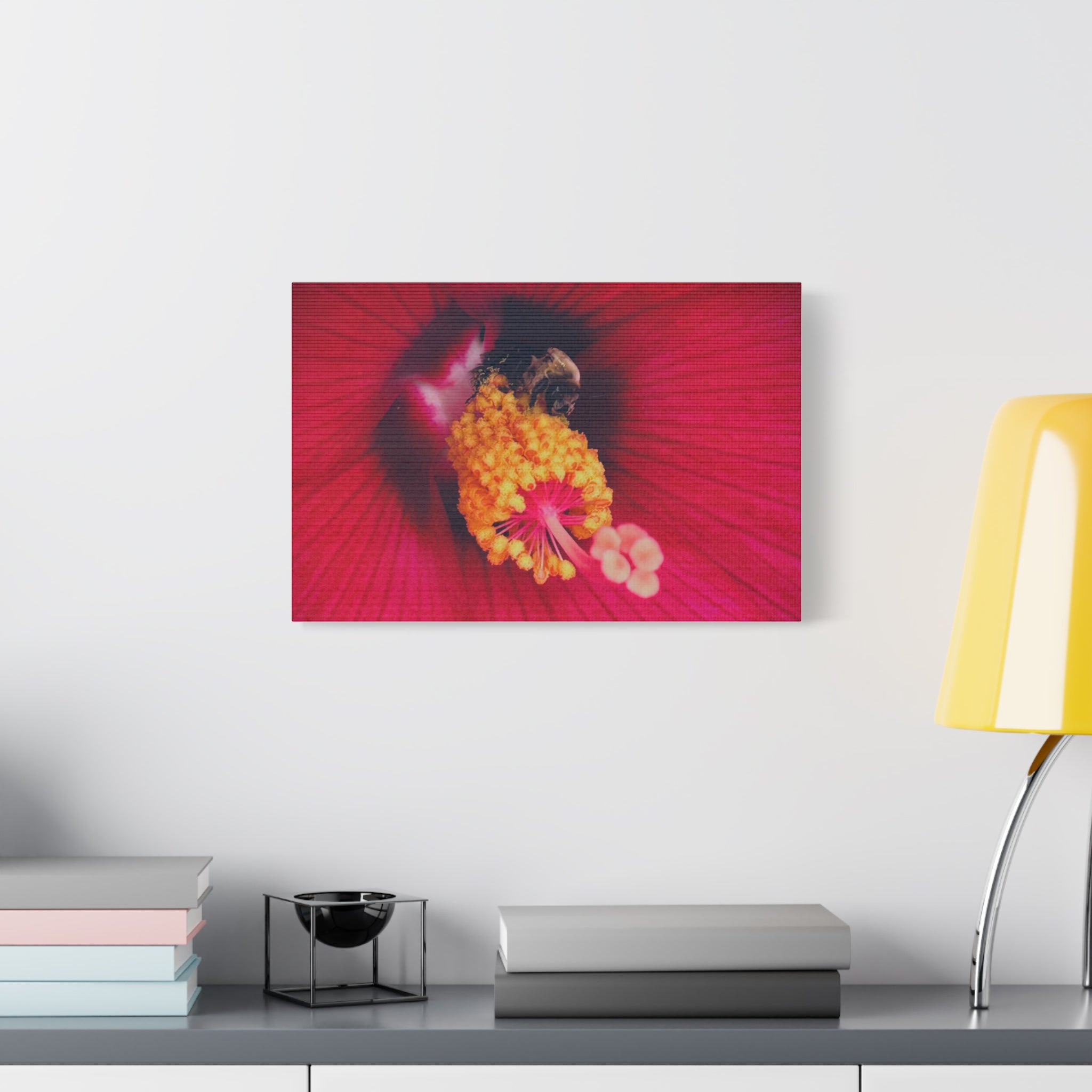Sleeping Bee Canvas Print — Vibrant Floral Wall Art