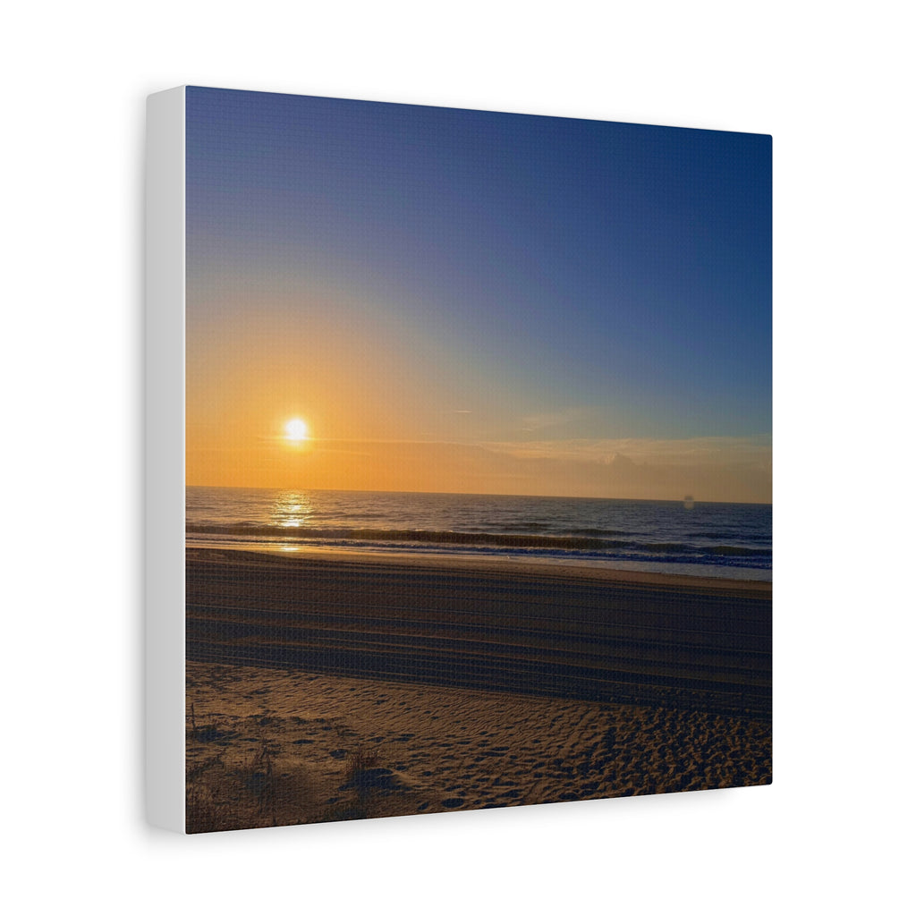 Orange Sunset Beach Canvas Print