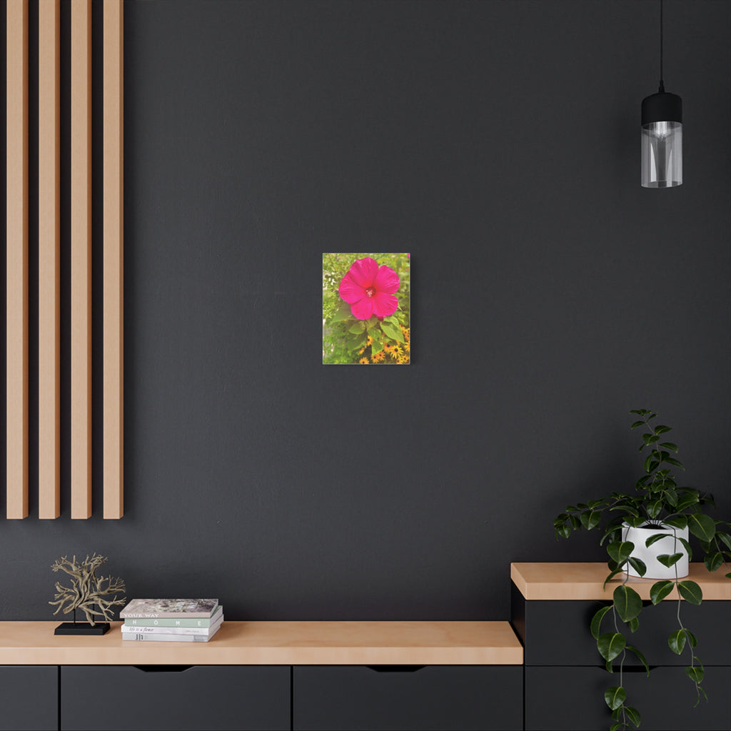 Pink Hibiscus Floral Canvas Print — Matte Stretched Wall Art