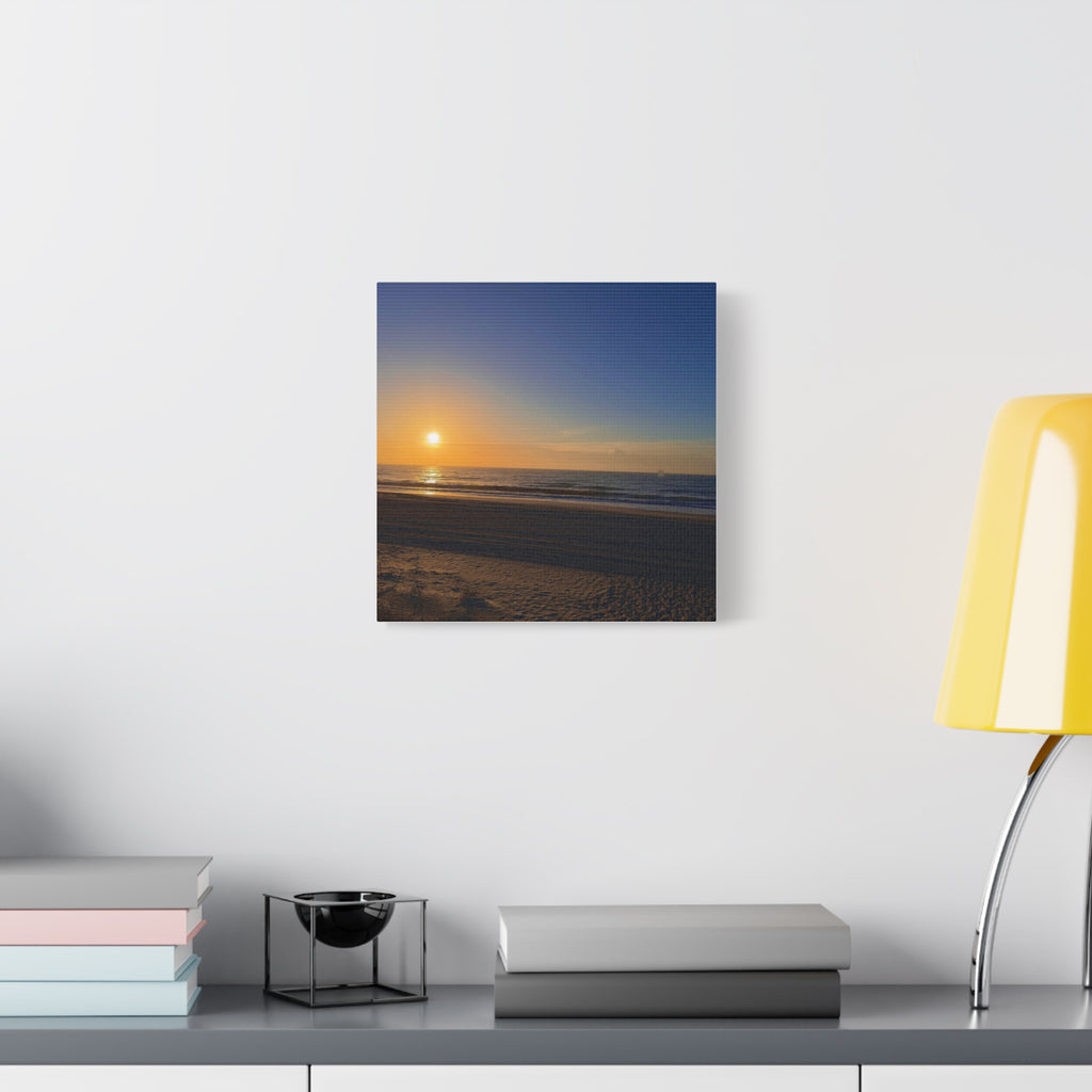 Orange Sunset Beach Canvas Print