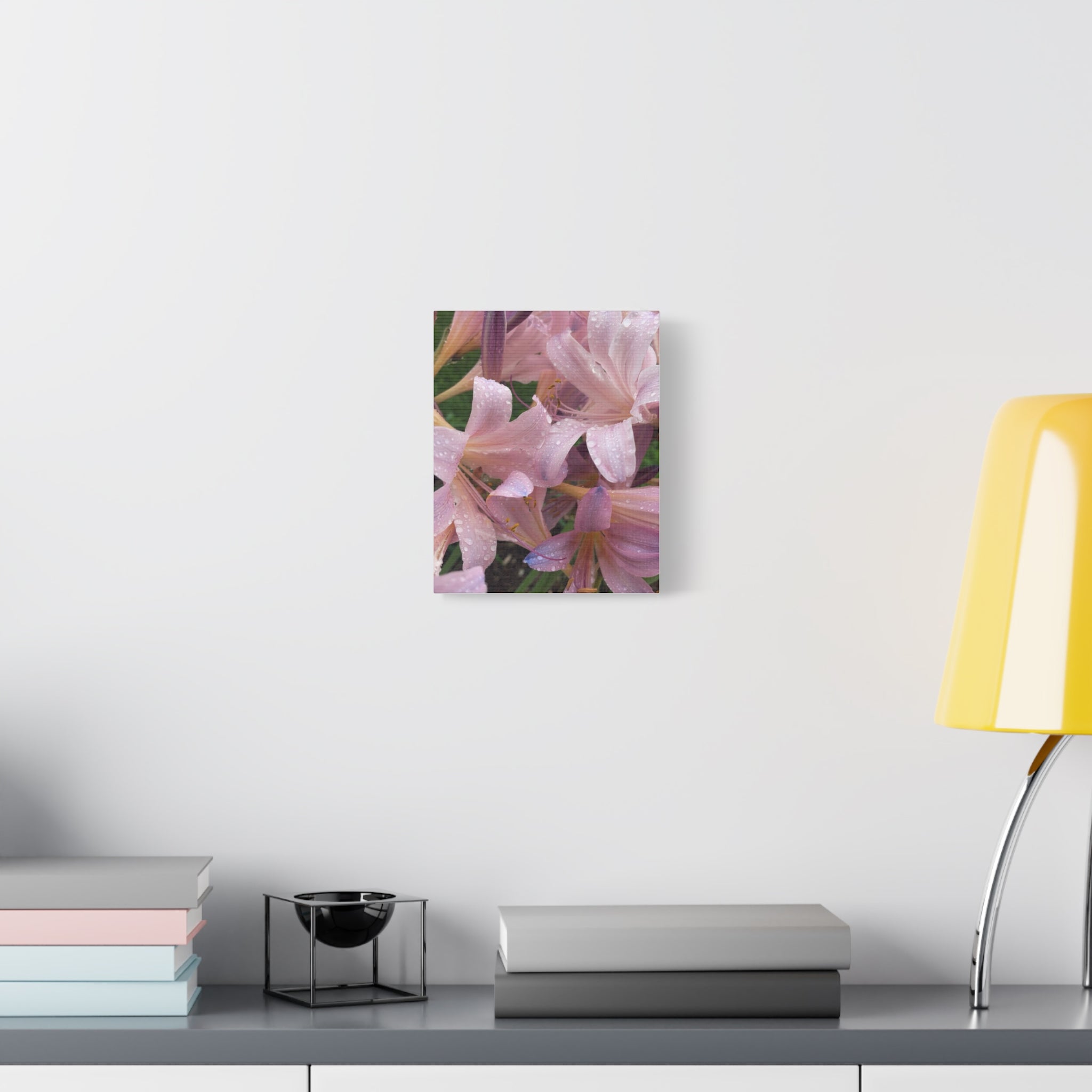 Pink Rain Lily Canvas Print — Matte Stretched Wall Art