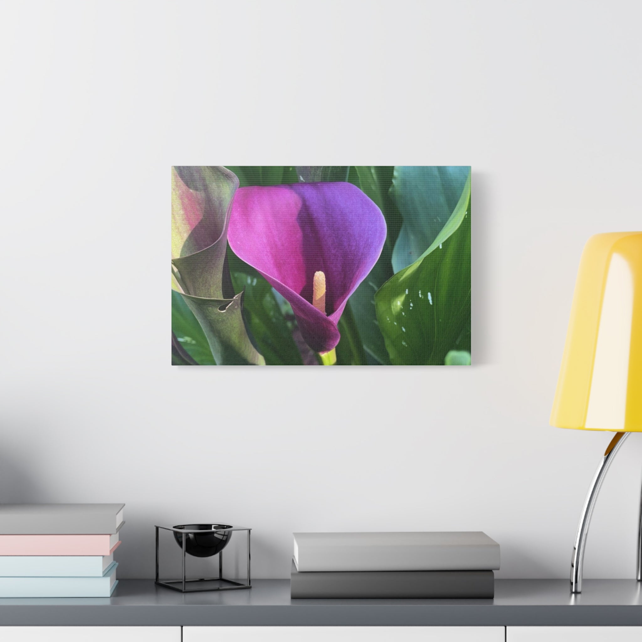 Purple Calla Lily Canvas Wall Art — Stretched Matte Floral Print