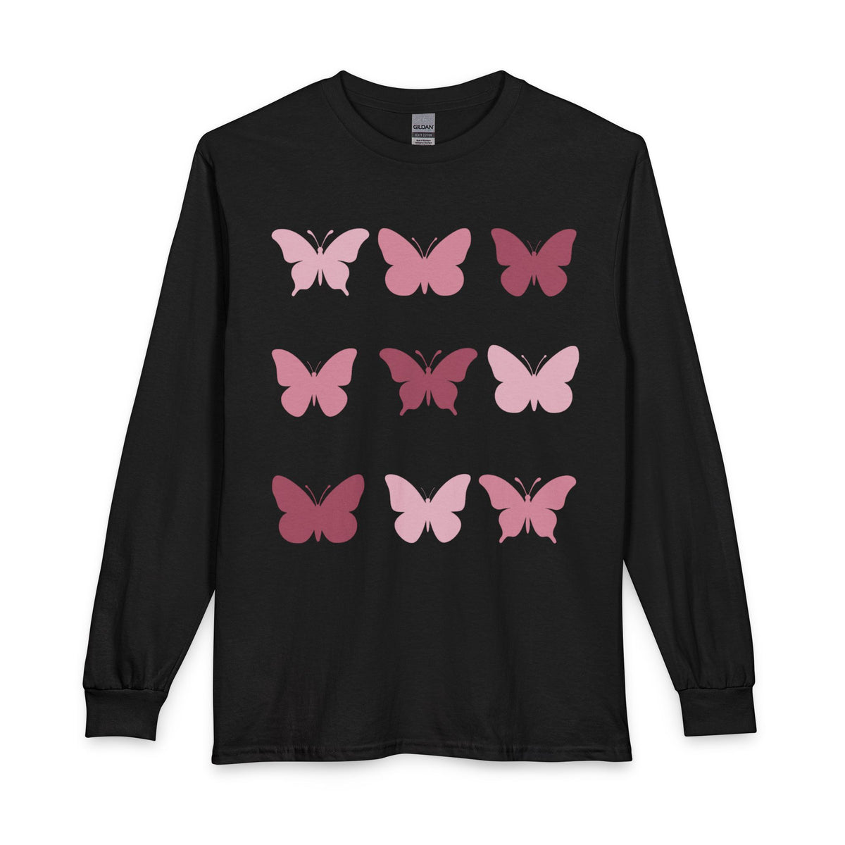 Butterfly Grid Long Sleeve Tee- solid