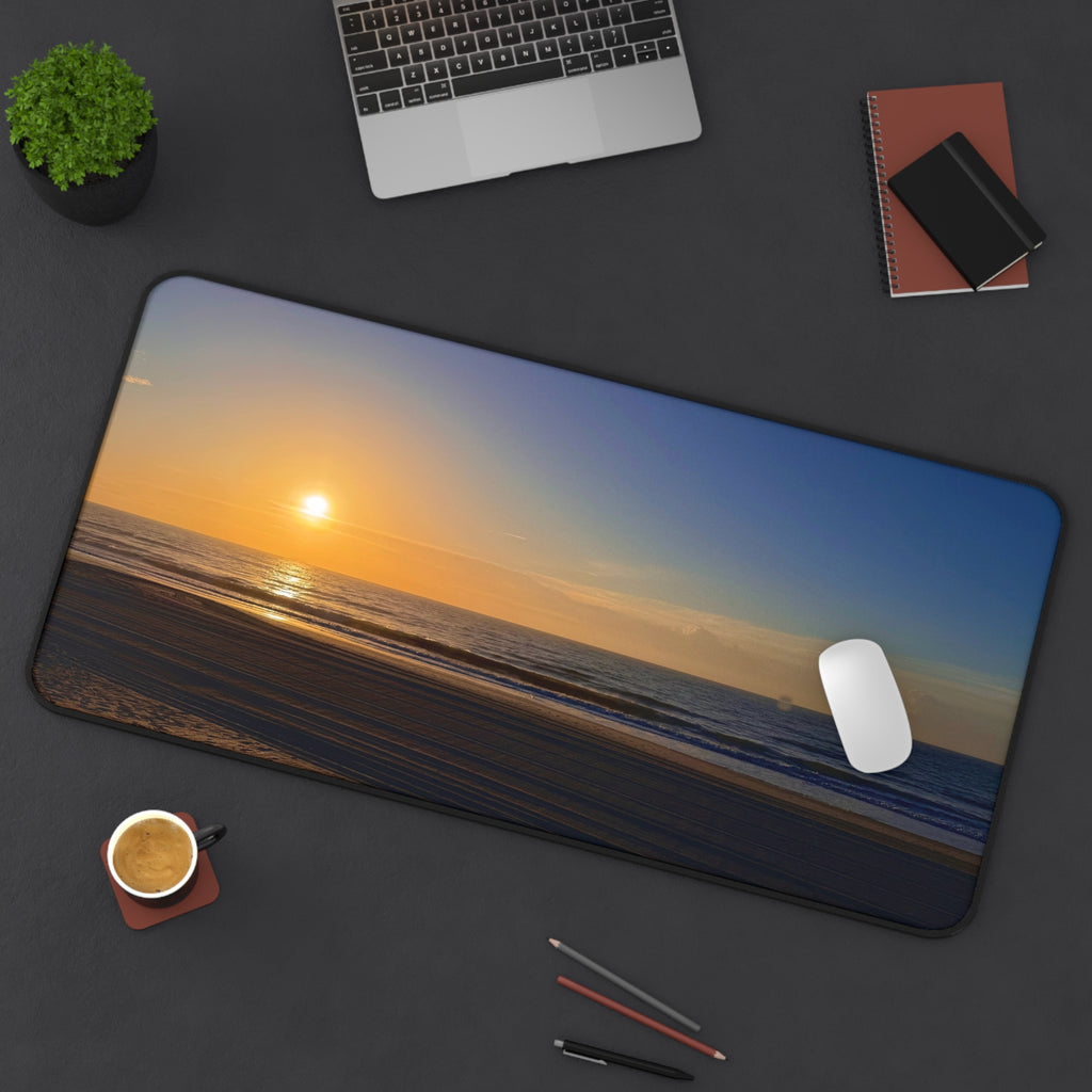 Orange Sunset Beach Desk Mat