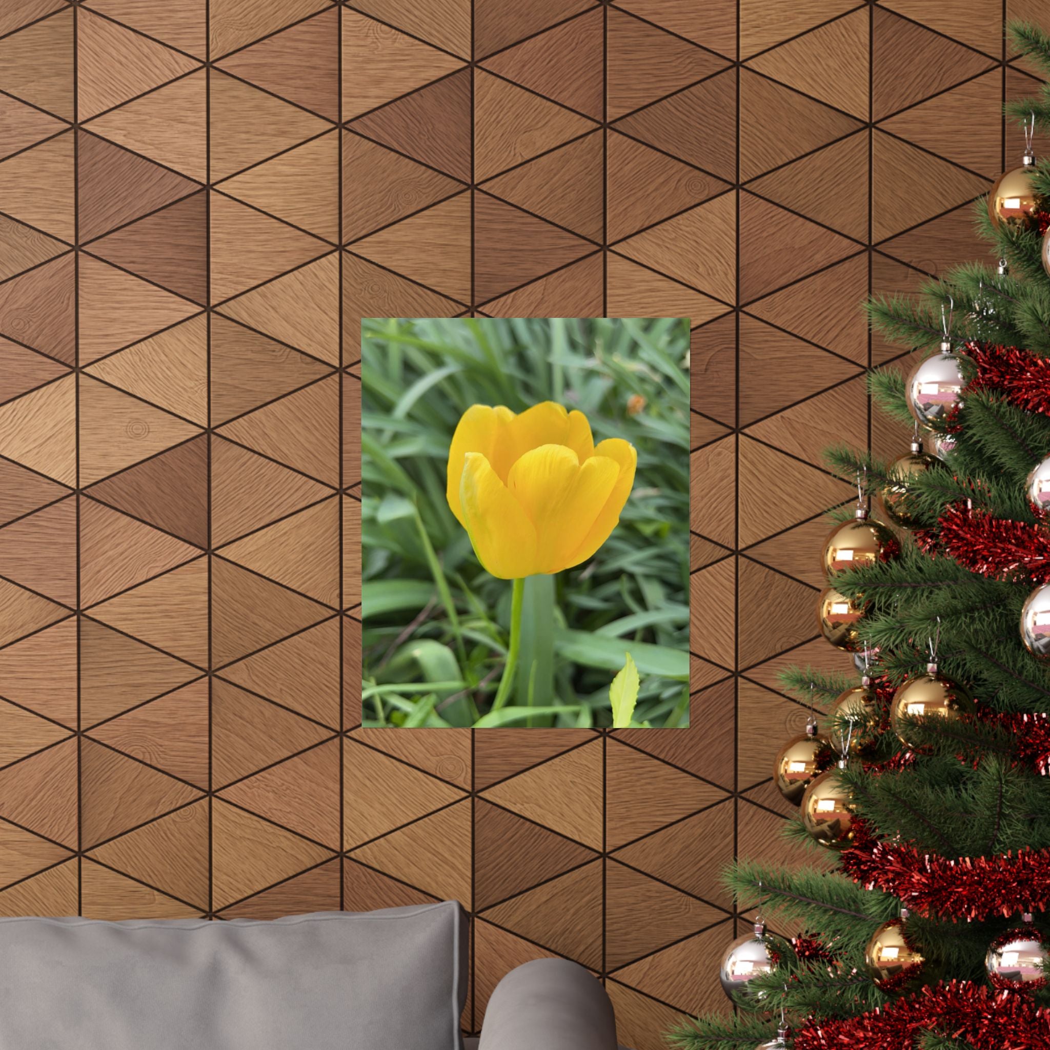 Yellow Tulip Matte Poster — Vertical Floral Wall Art