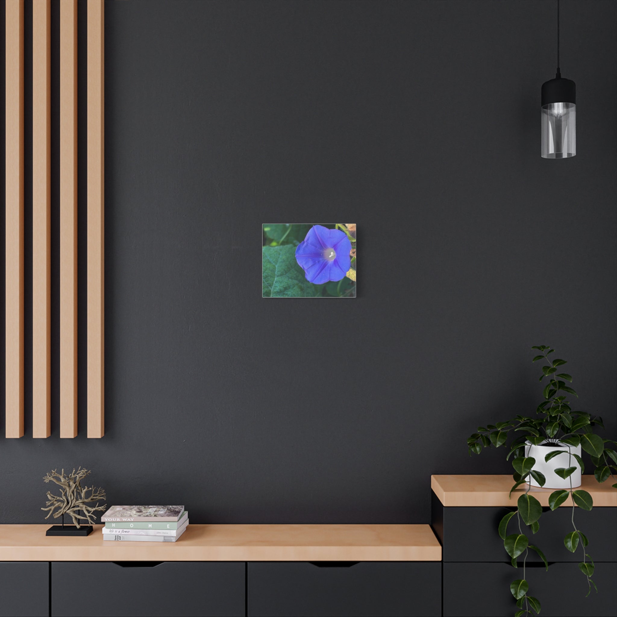 Morning Glory Canvas Wall Art — Vibrant Purple Flower Matte Stretched Canvas