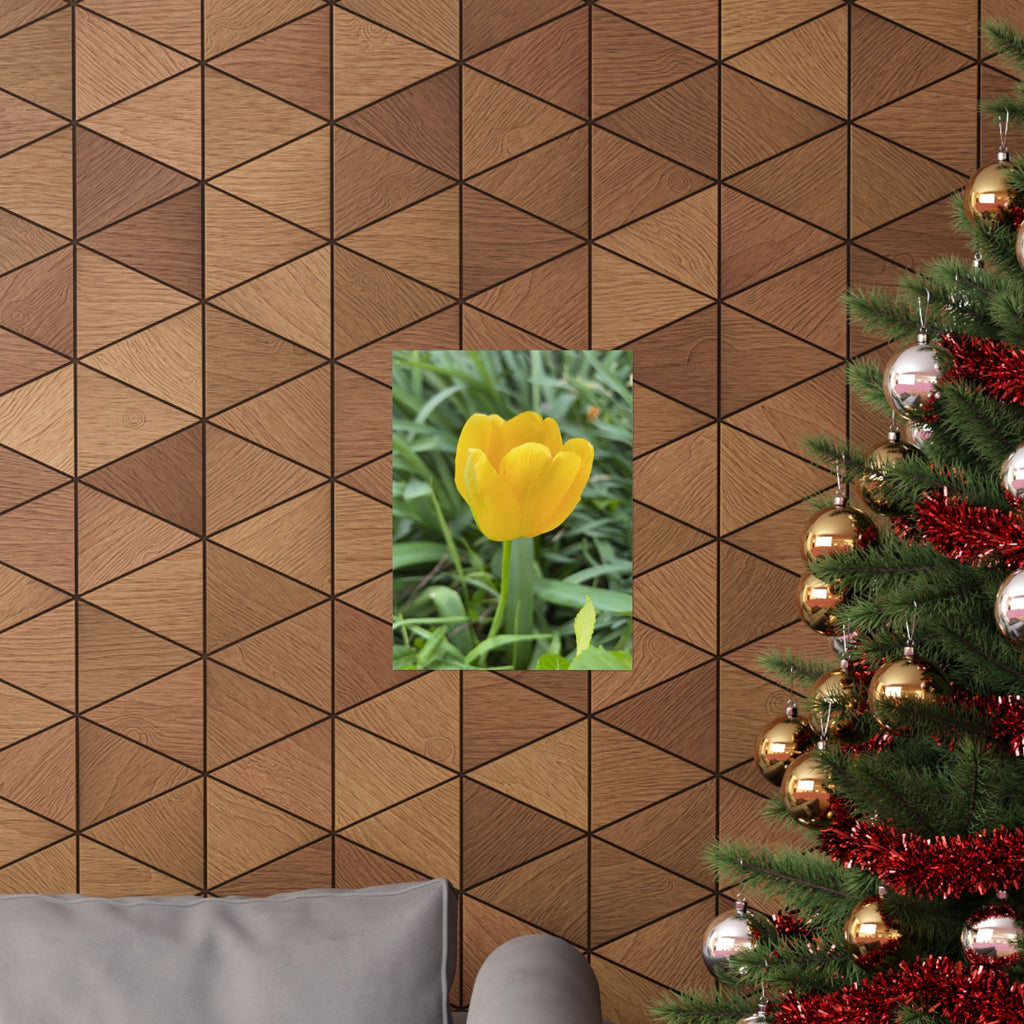 Yellow Tulip Matte Poster — Vertical Floral Wall Art