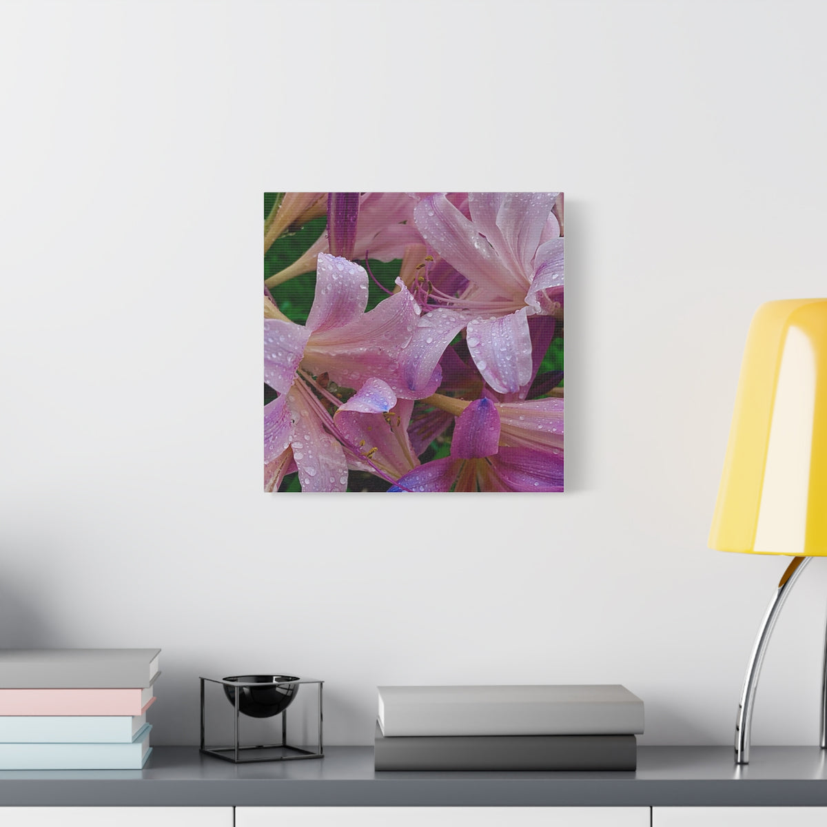 Rainy Pink Lilies Canvas Print