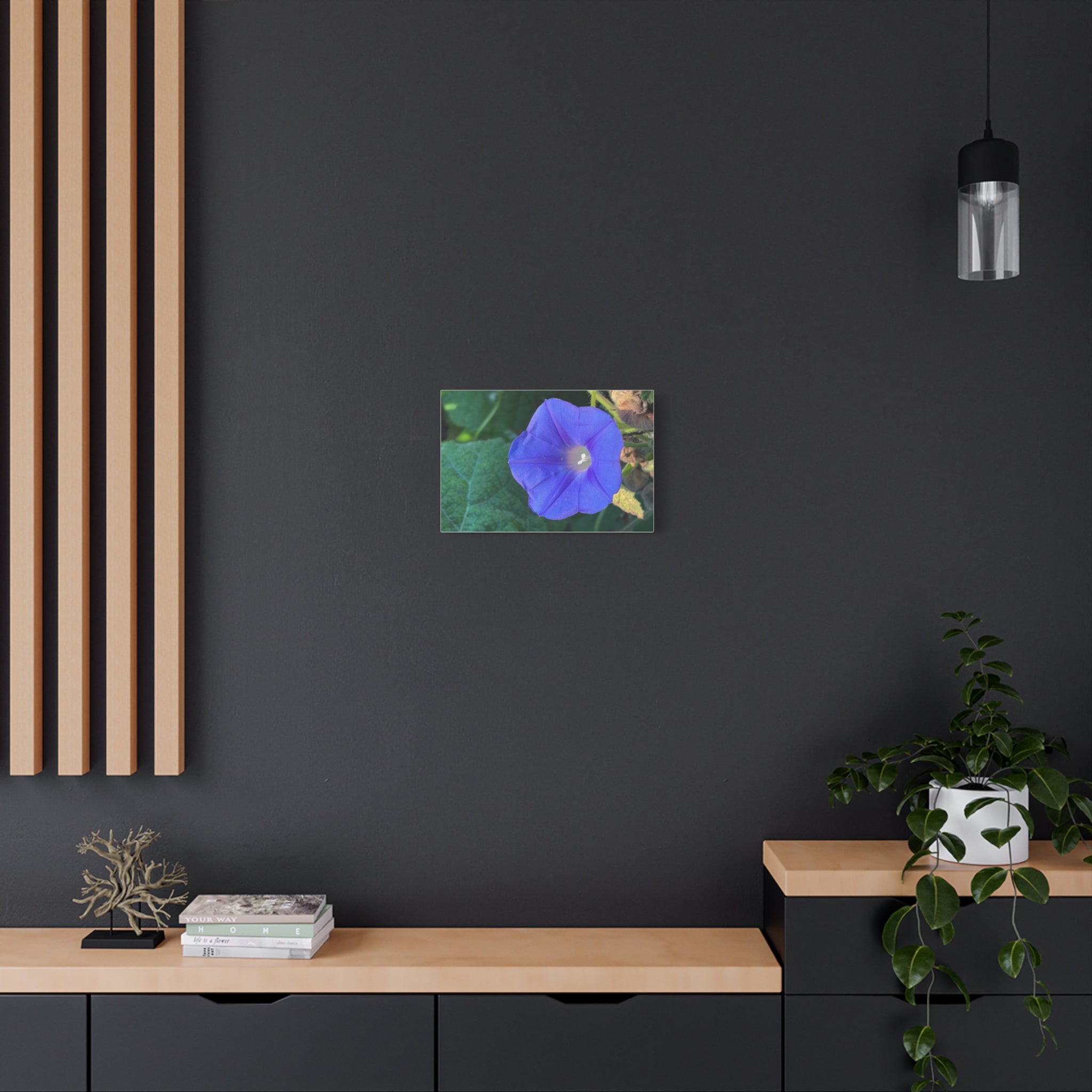 Morning Glory Canvas Wall Art — Vibrant Purple Flower Matte Stretched Canvas