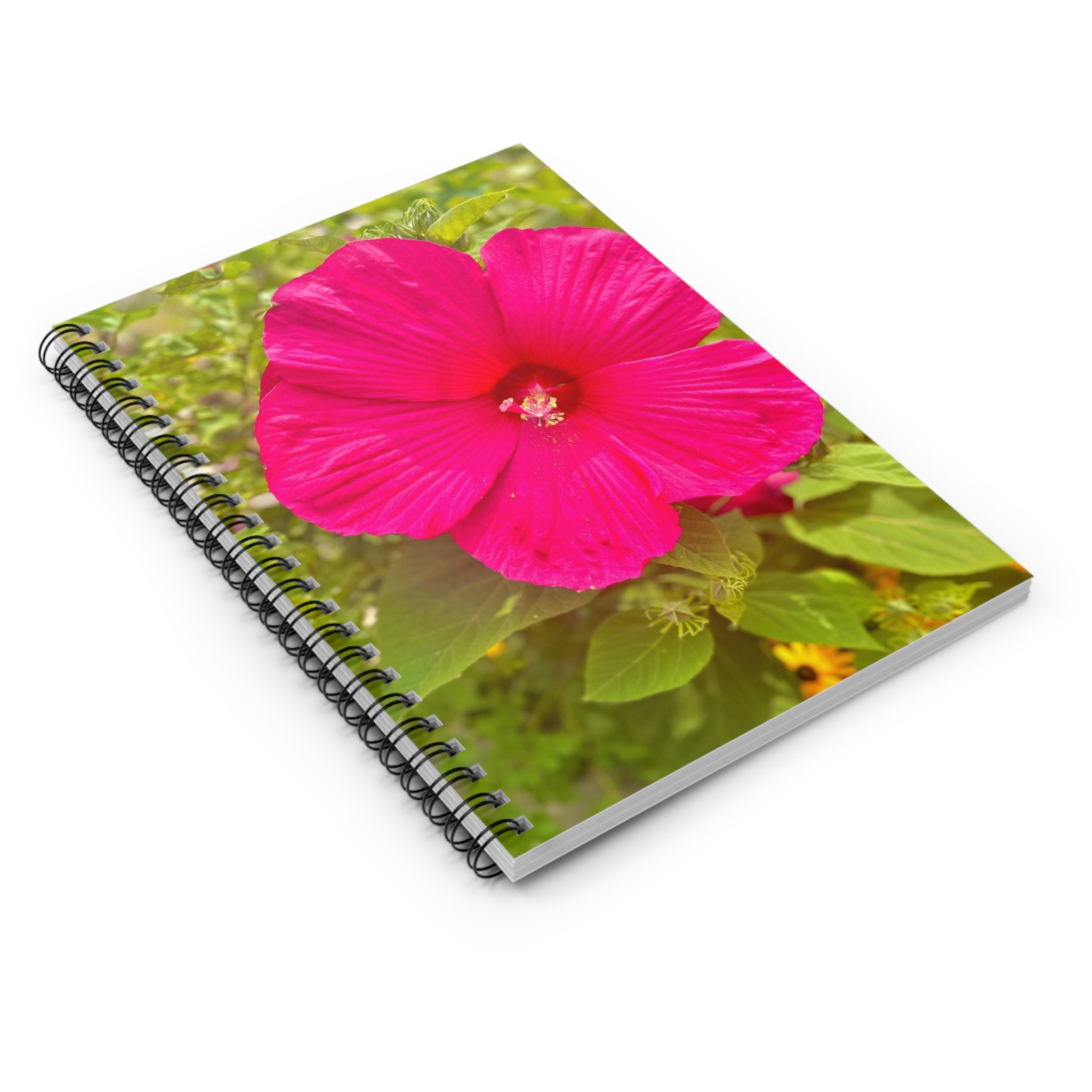 Pink Hibiscus Spiral Notebook — Floral Ruled Journal for Notes & Gifts