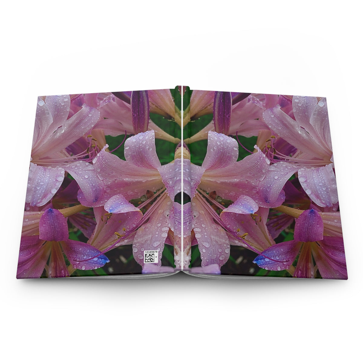 Rainy Pink Lilies Hardcover Journal