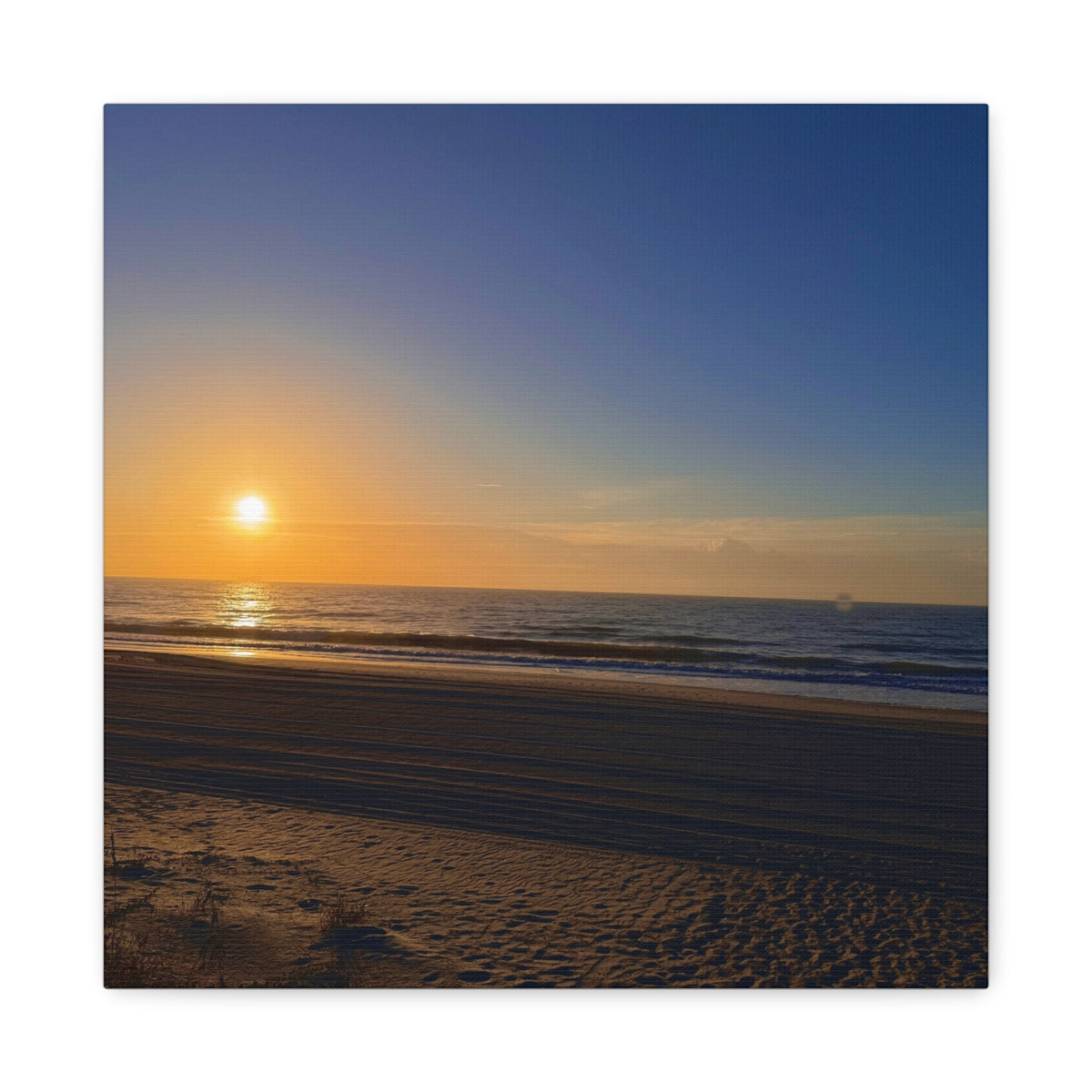 Orange Sunset Beach Canvas Print