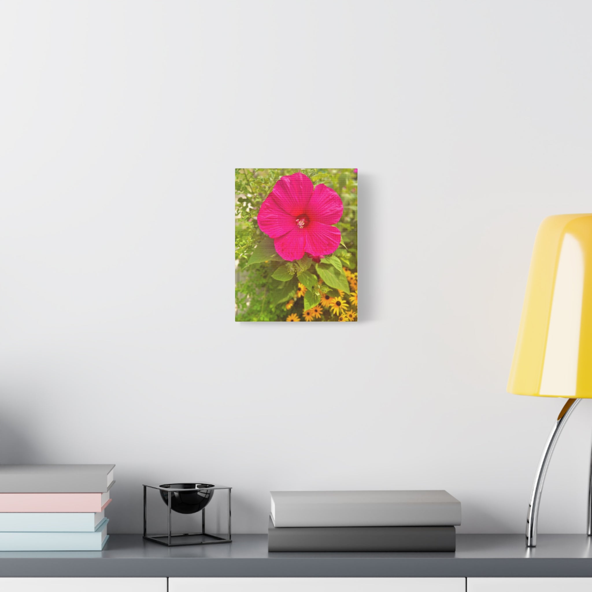 Pink Hibiscus Floral Canvas Print — Matte Stretched Wall Art