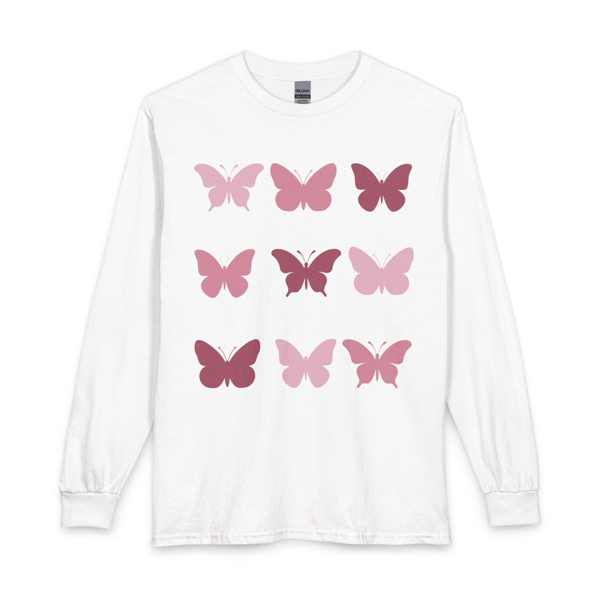 Butterfly Grid Long Sleeve Tee- solid