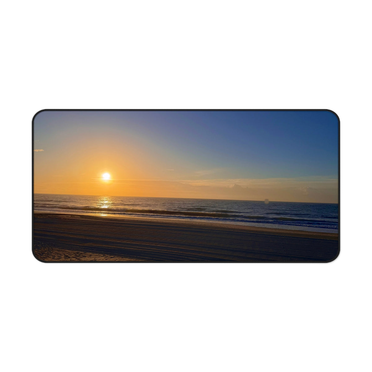 Orange Sunset Beach Desk Mat