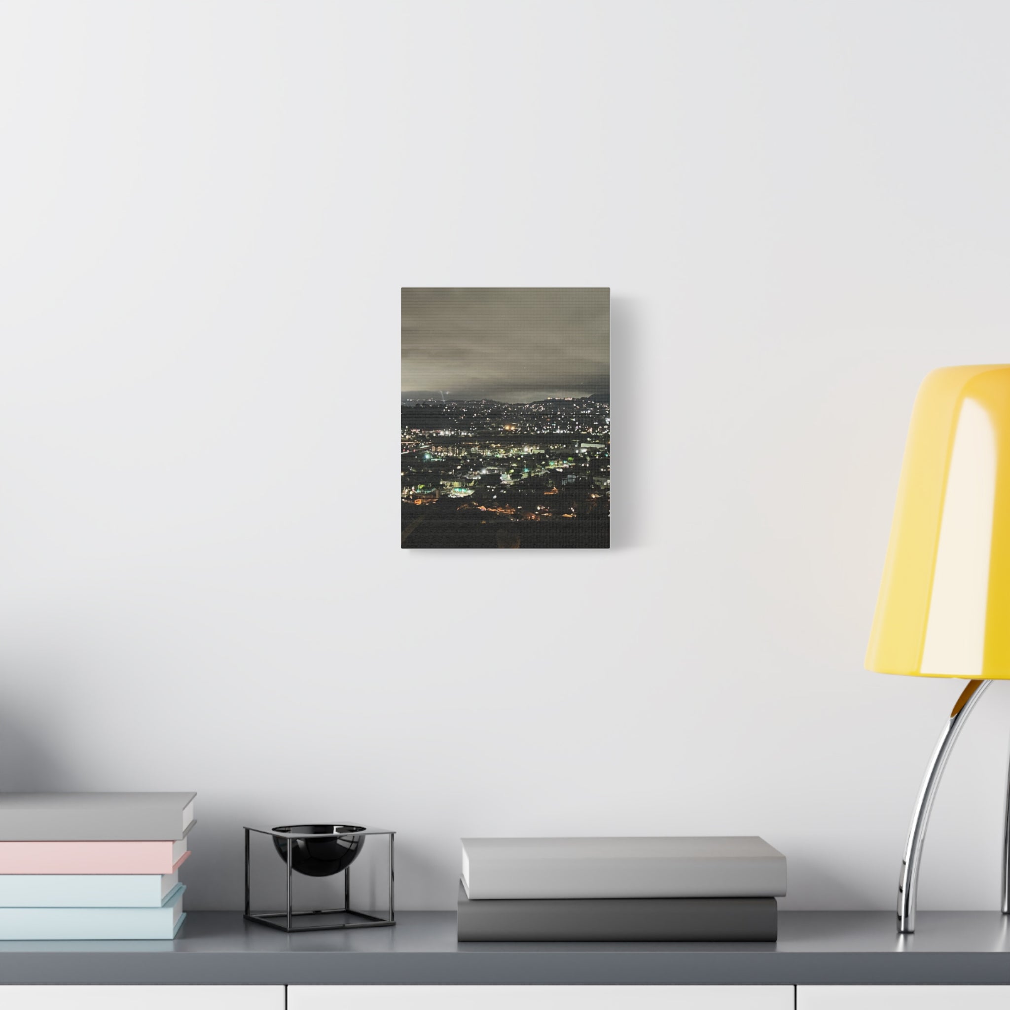Los Angeles Night Cityscape Matte Canvas Print — Urban Lights Wall Art