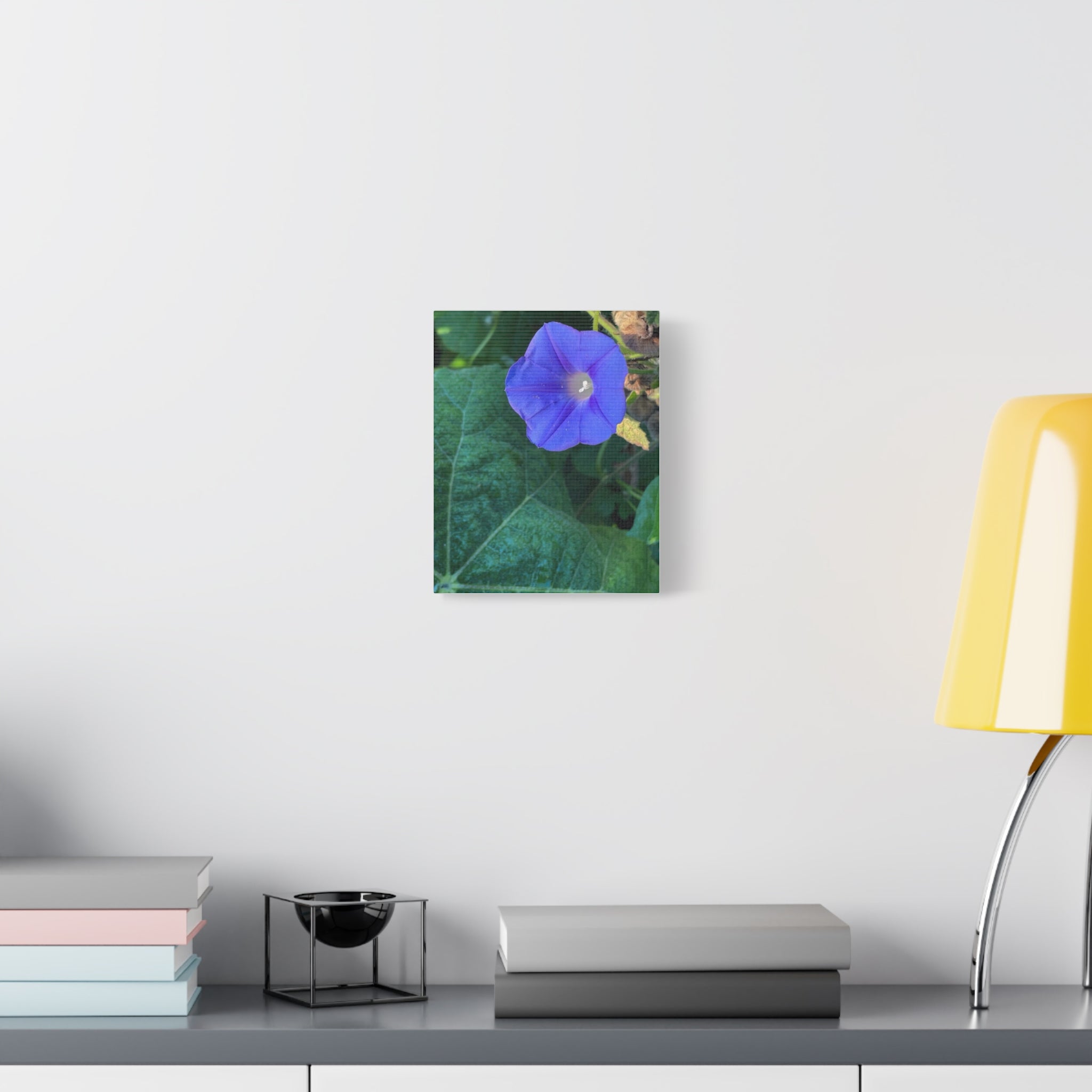 Morning Glory Canvas Wall Art — Vibrant Purple Flower Matte Stretched Canvas