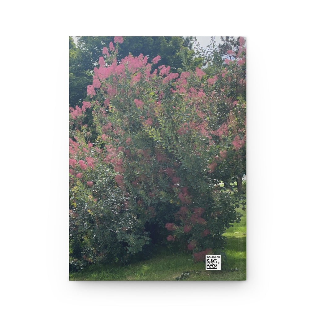 Pink Smoke Bush Hardcover Journal — Floral Nature Notebook for Gardeners & Daily Writing