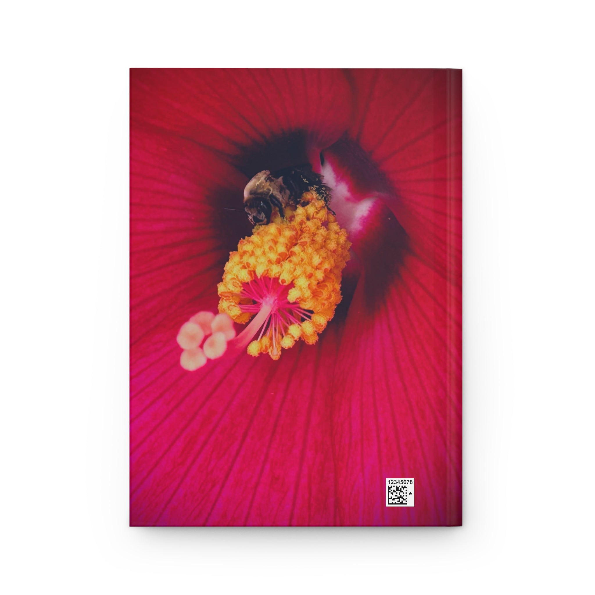 Hibiscus Close-Up Hardcover Journal — Floral Bee Photography Notebook