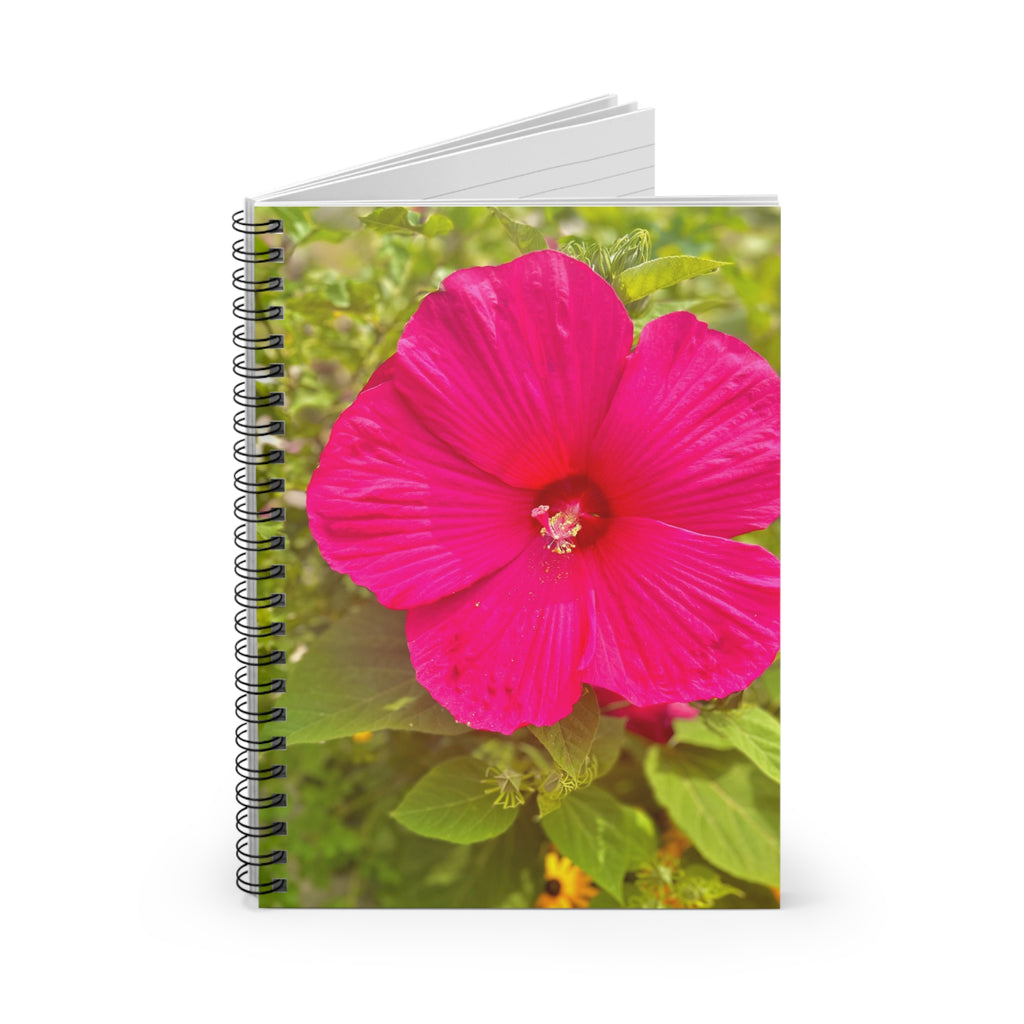 Pink Hibiscus Spiral Notebook — Floral Ruled Journal for Notes & Gifts