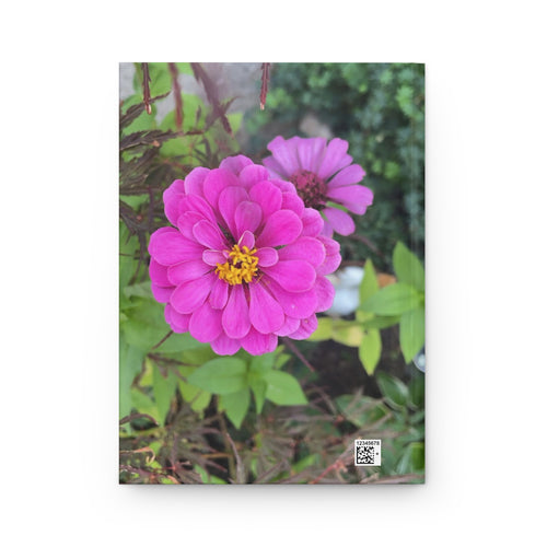 Floral Pink Zinnia Hardcover Journal — Garden-Inspired Notebook