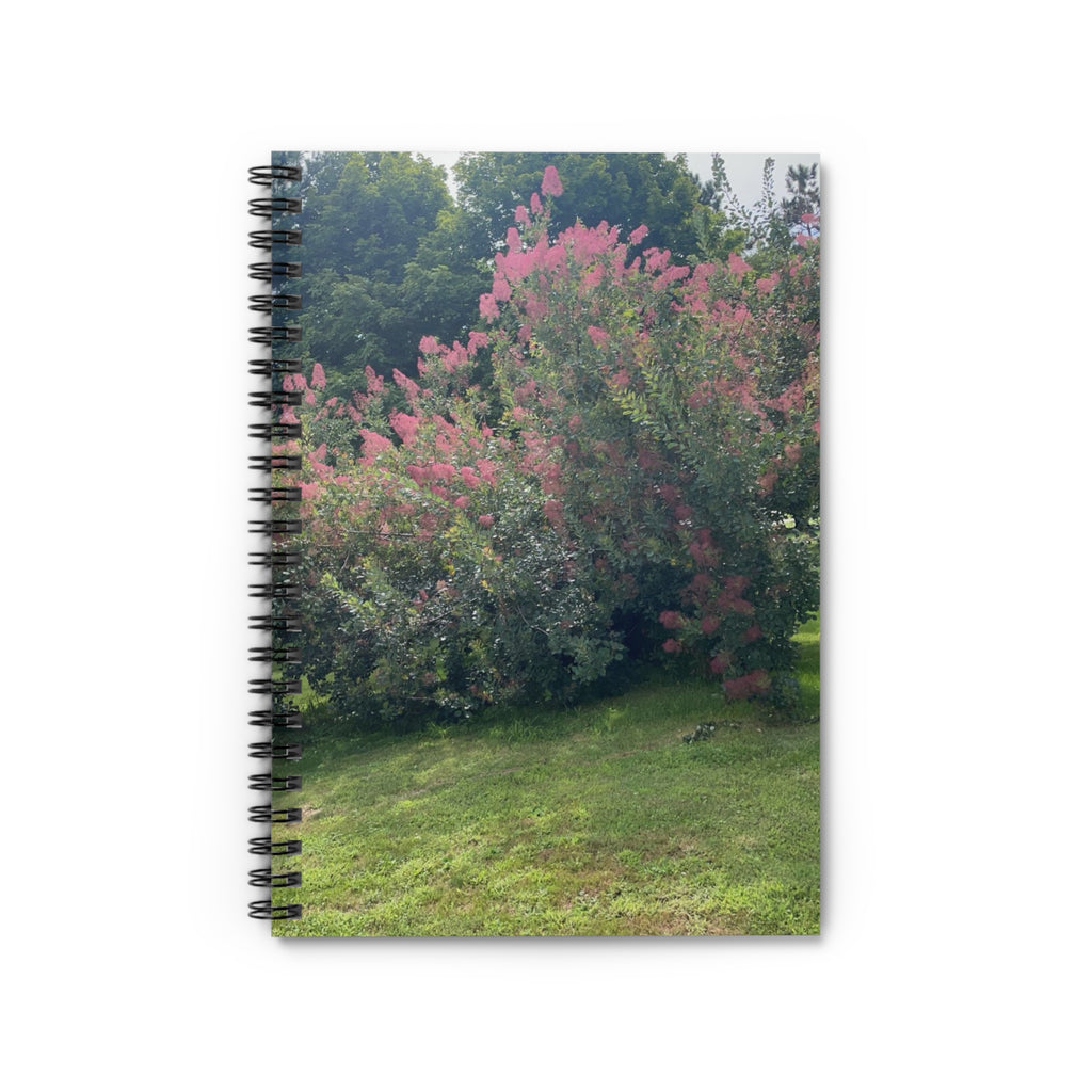 Pink Smoke Bush Spiral Notebook — Ruled Lined Journal for Notes & Nature Lovers