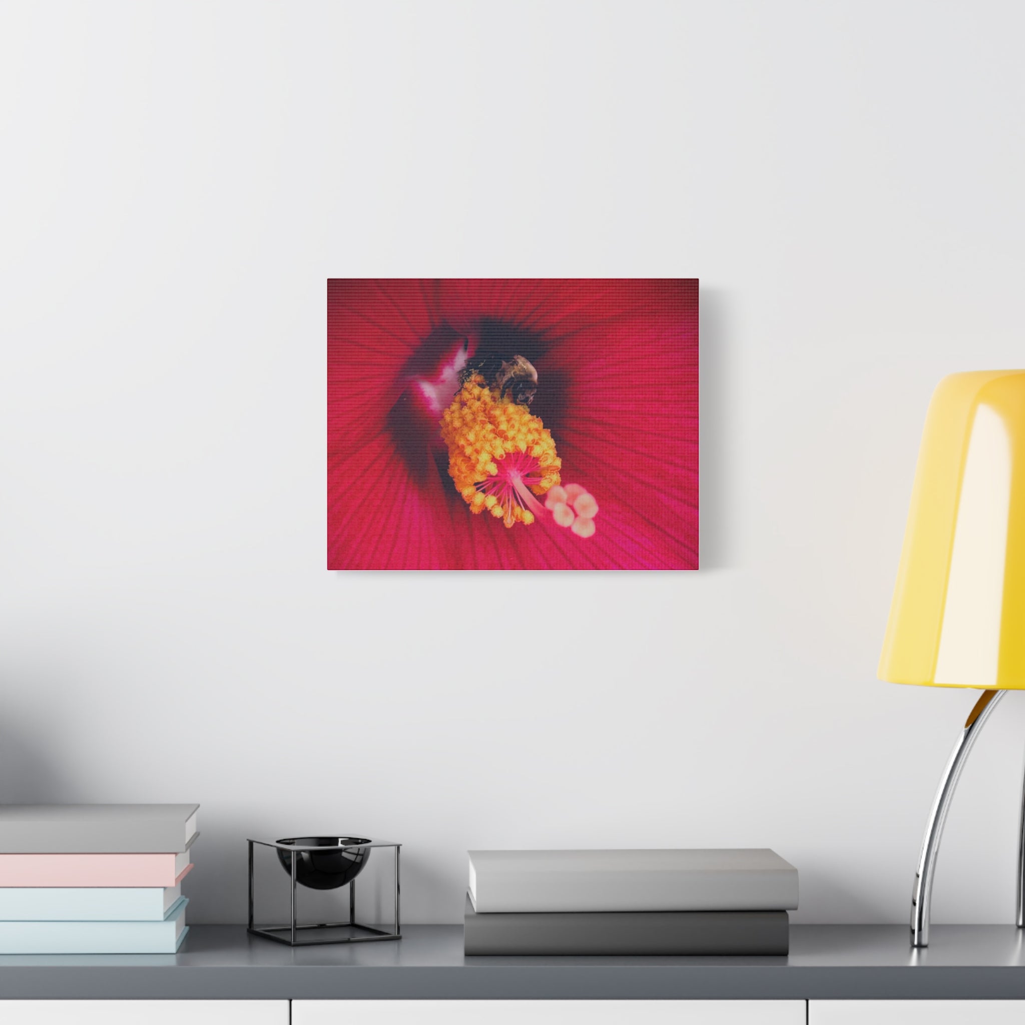 Sleeping Bee Canvas Print — Vibrant Floral Wall Art