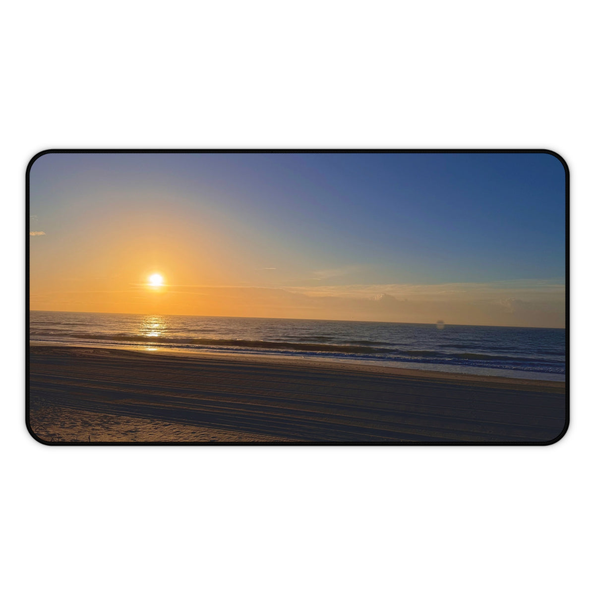 Orange Sunset Beach Desk Mat