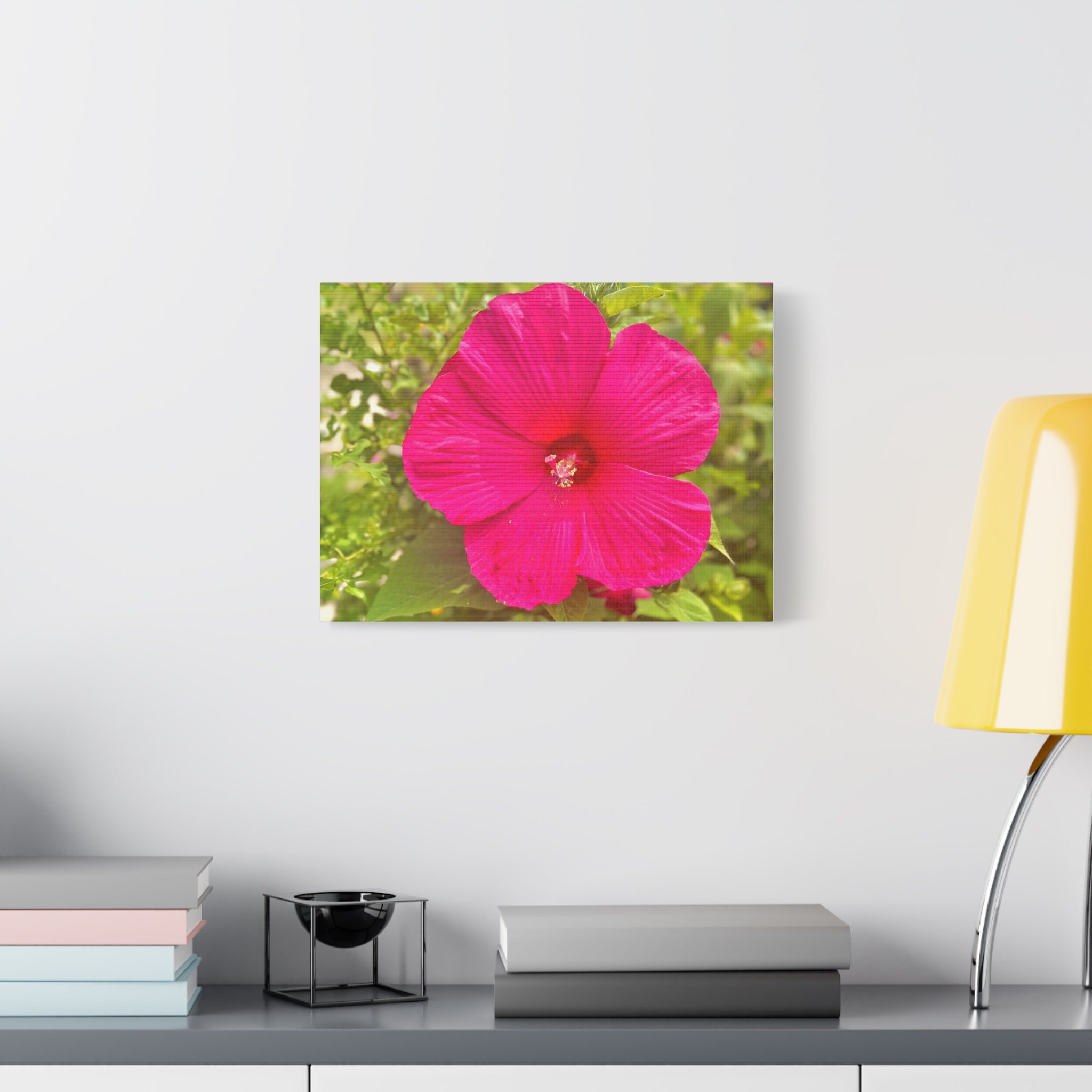 Pink Hibiscus Floral Canvas Print — Matte Stretched Wall Art