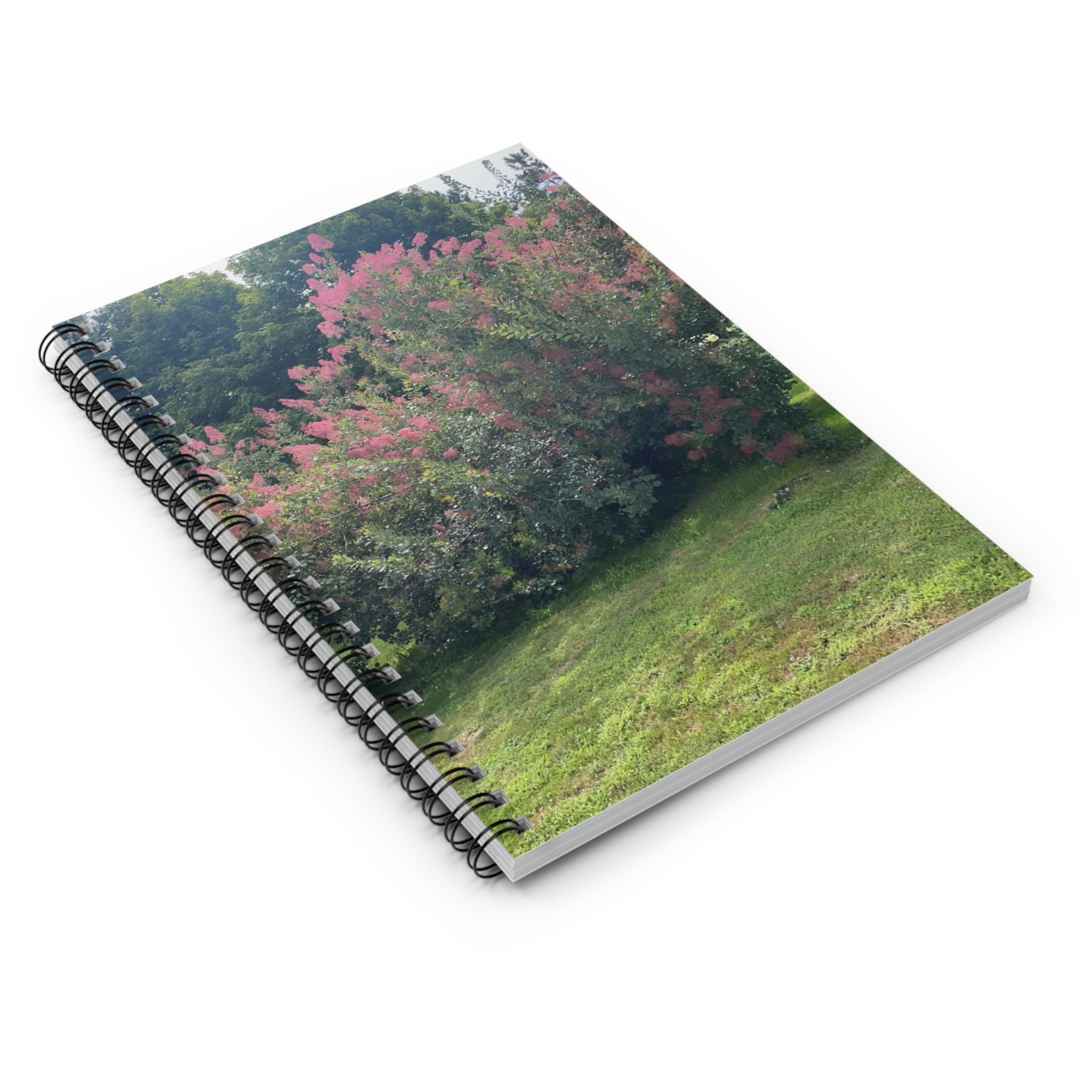 Pink Smoke Bush Spiral Notebook — Ruled Lined Journal for Notes & Nature Lovers