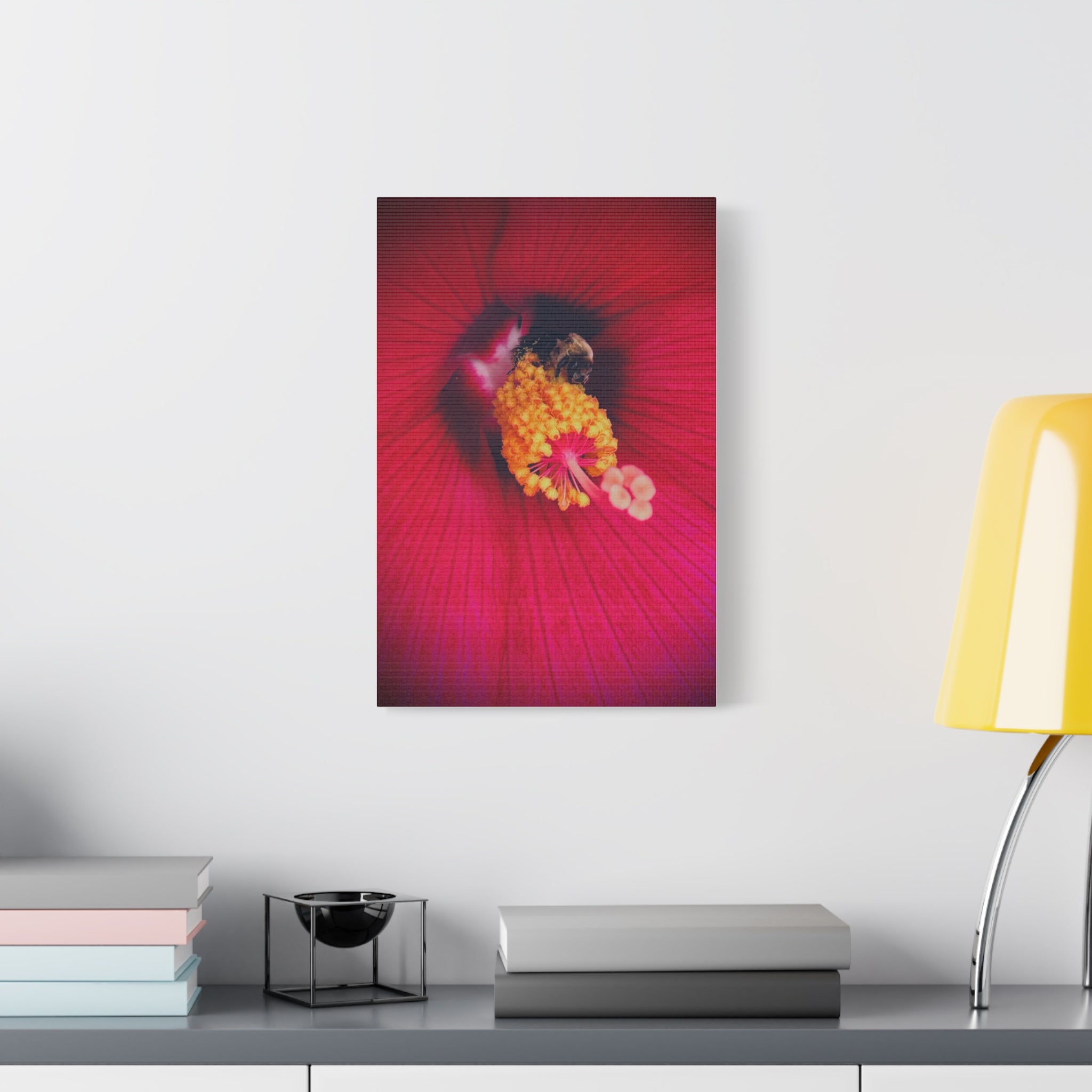 Sleeping Bee Canvas Print — Vibrant Floral Wall Art