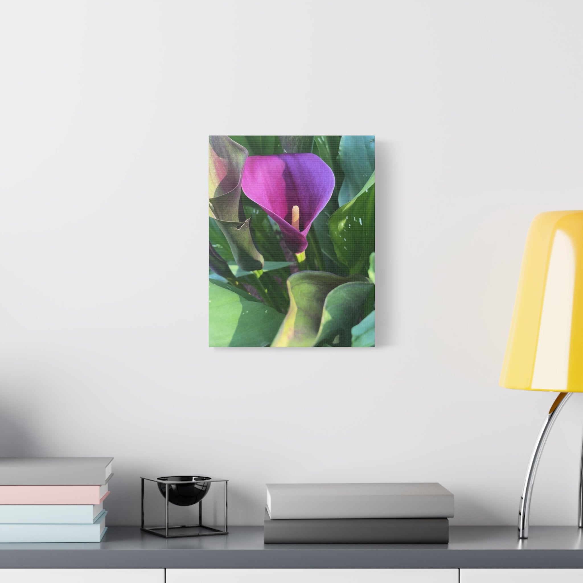 Purple Calla Lily Canvas Wall Art — Stretched Matte Floral Print