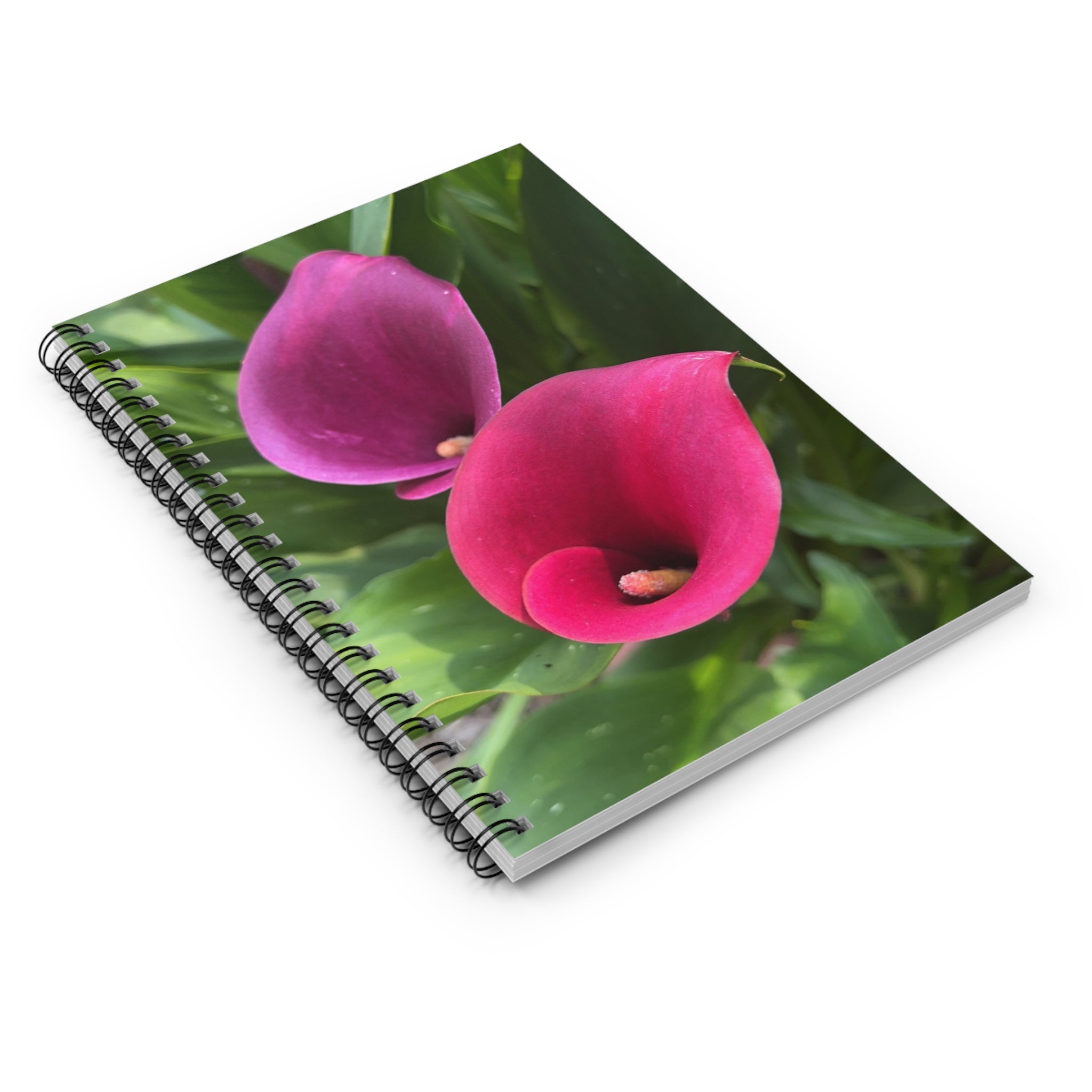 Pink Calla Lily Spiral Notebook — Floral Ruled Journal for Notes & Gifts