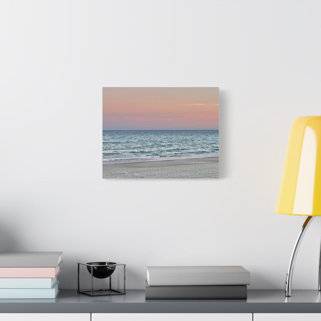 Myrtle Beach Sunset Matte Canvas – Pastel Ocean Wall Art, Stretched 1.25"