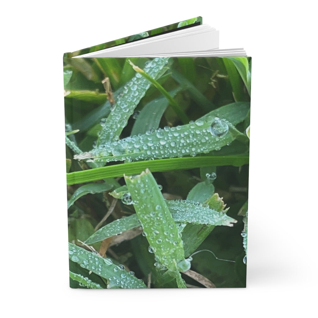 Dewy Grass Hardcover Journal — Nature Photography Notebook