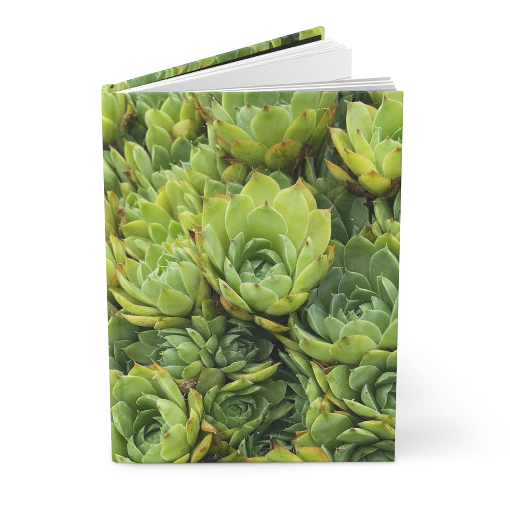 Succulent Garden Hardcover Journal — Green Plant Notebook for Gardening Notes & Daily Journaling