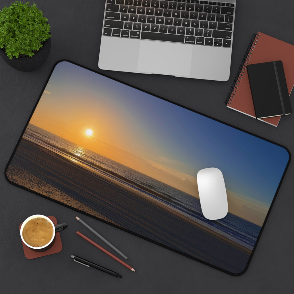 Orange Sunset Beach Desk Mat