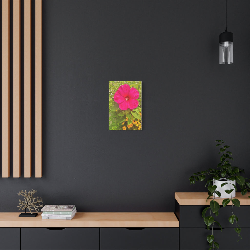 Pink Hibiscus Floral Canvas Print — Matte Stretched Wall Art