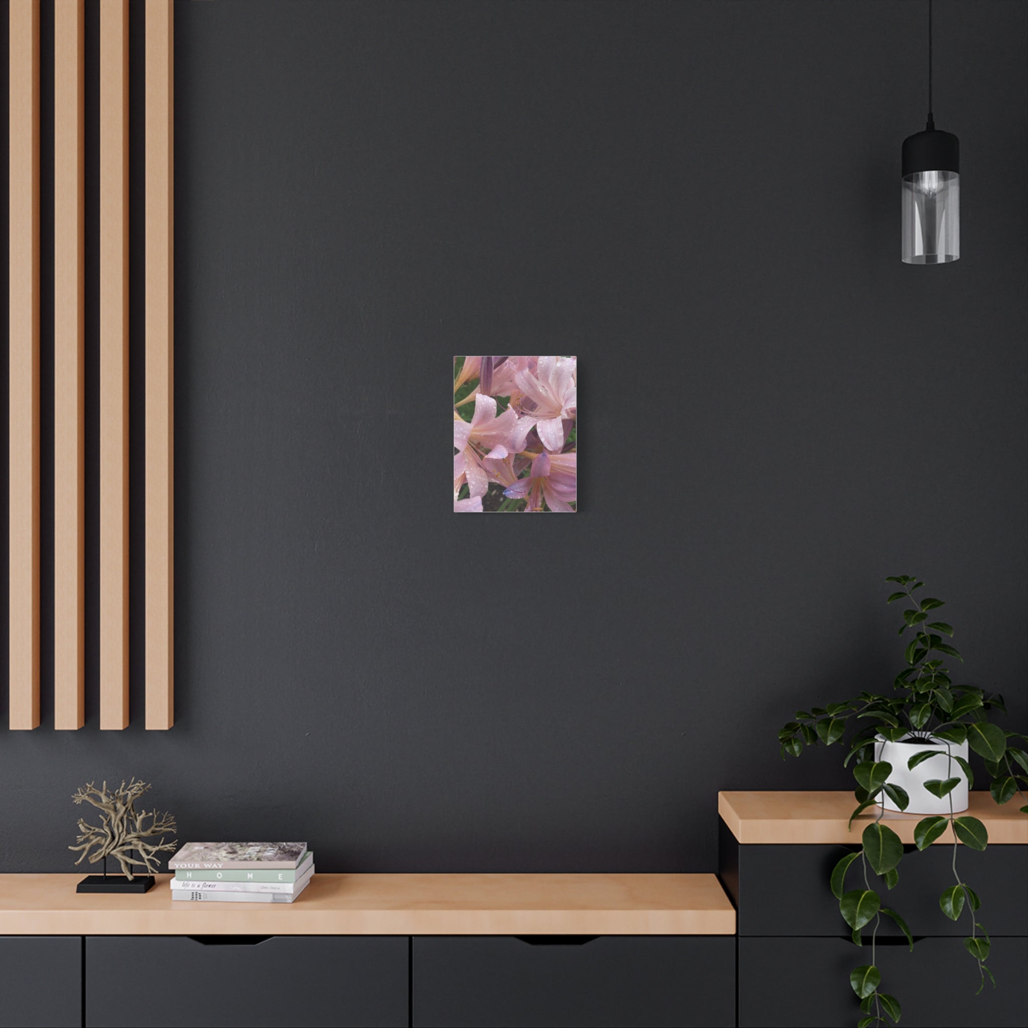 Pink Rain Lily Canvas Print — Matte Stretched Wall Art