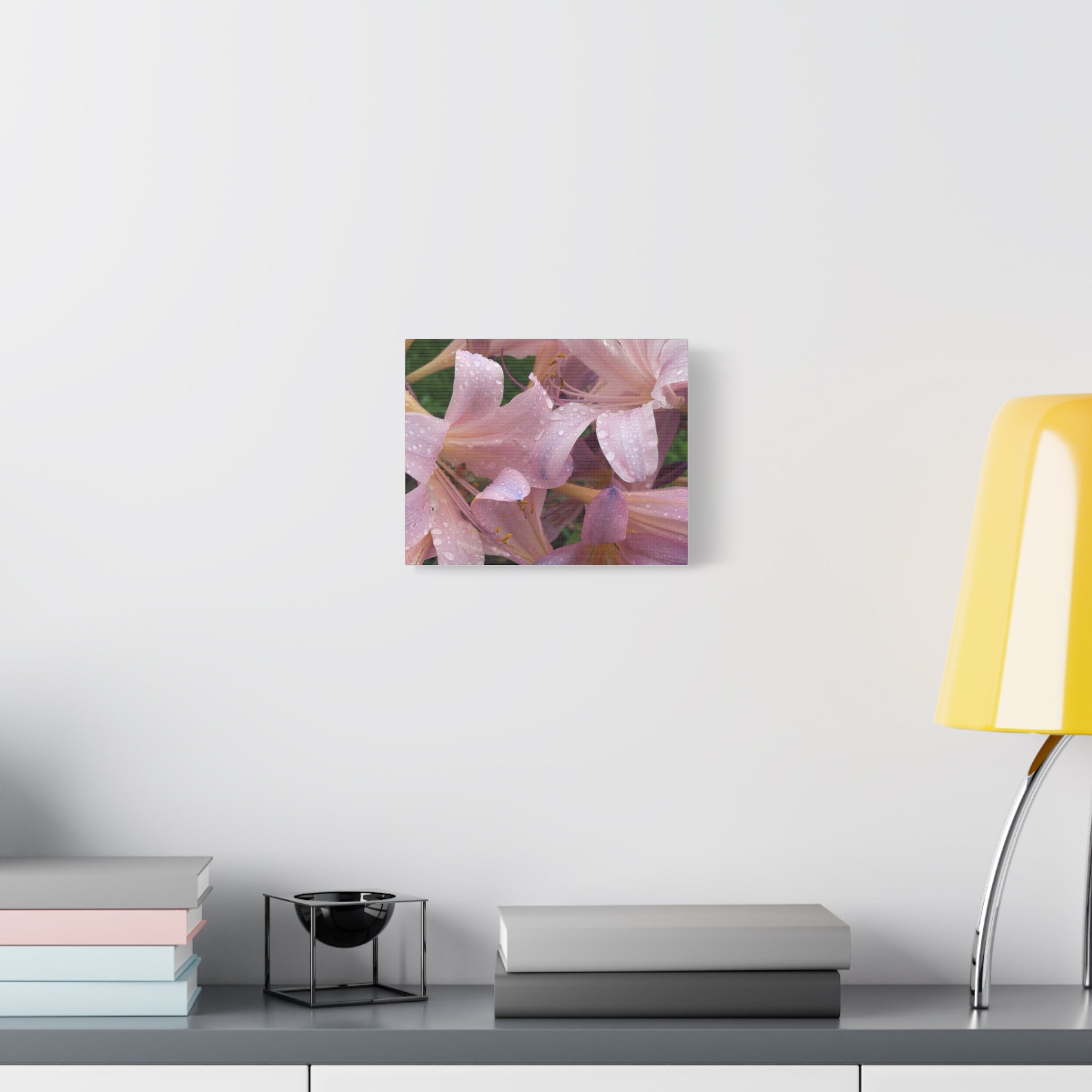 Pink Rain Lily Canvas Print — Matte Stretched Wall Art