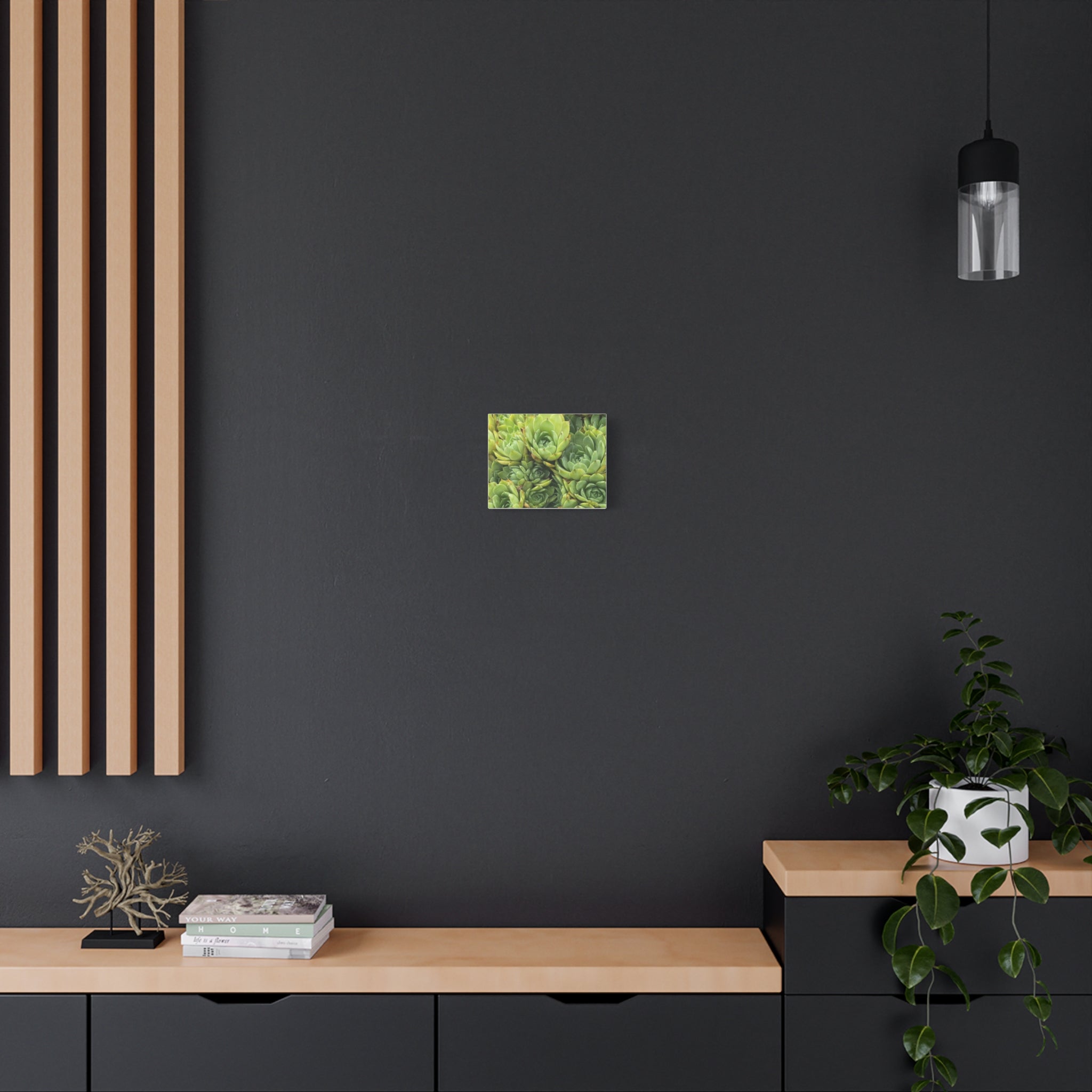 Succulent Wall Art Canvas – Green Succulent Garden Matte Stretched Print