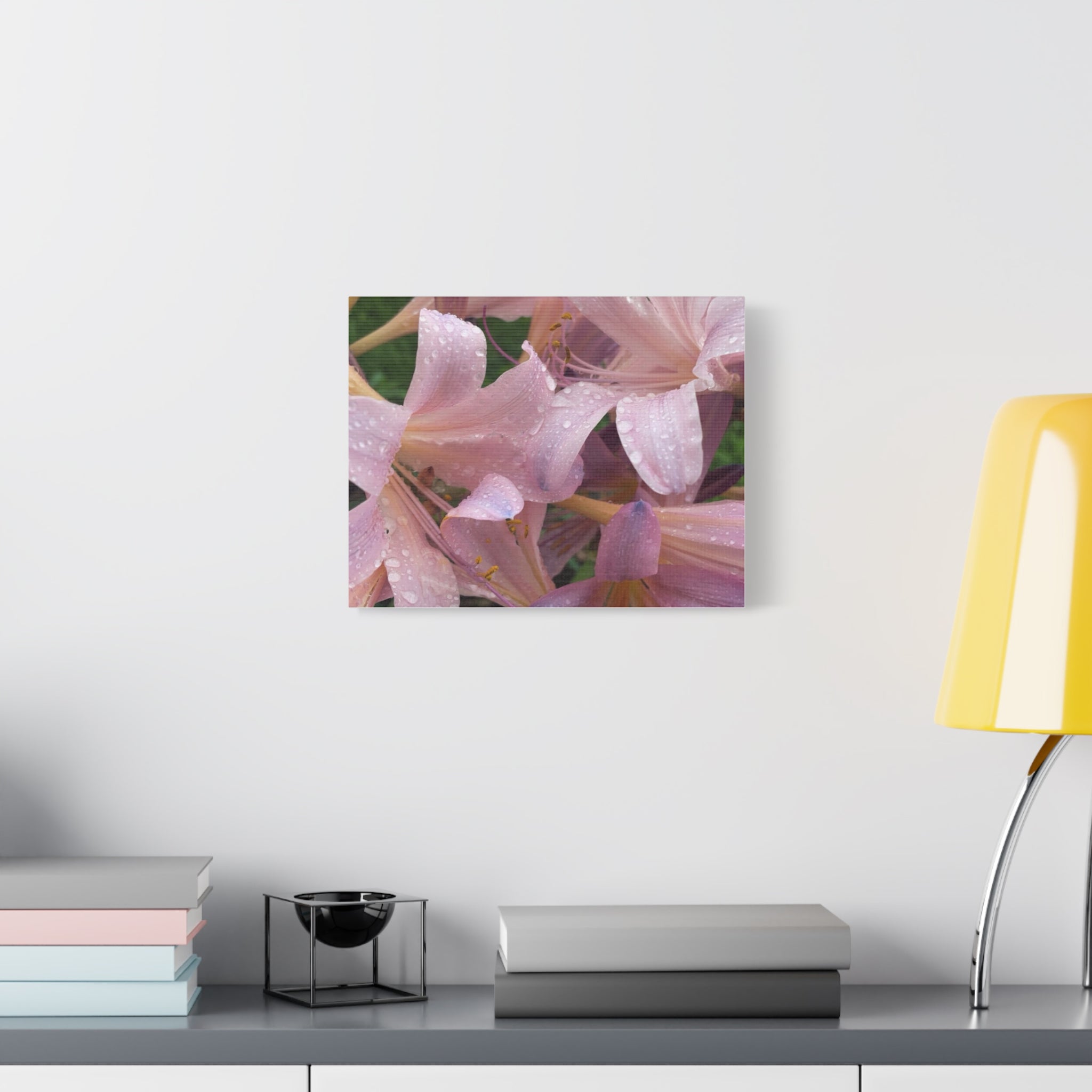 Pink Rain Lily Canvas Print — Matte Stretched Wall Art