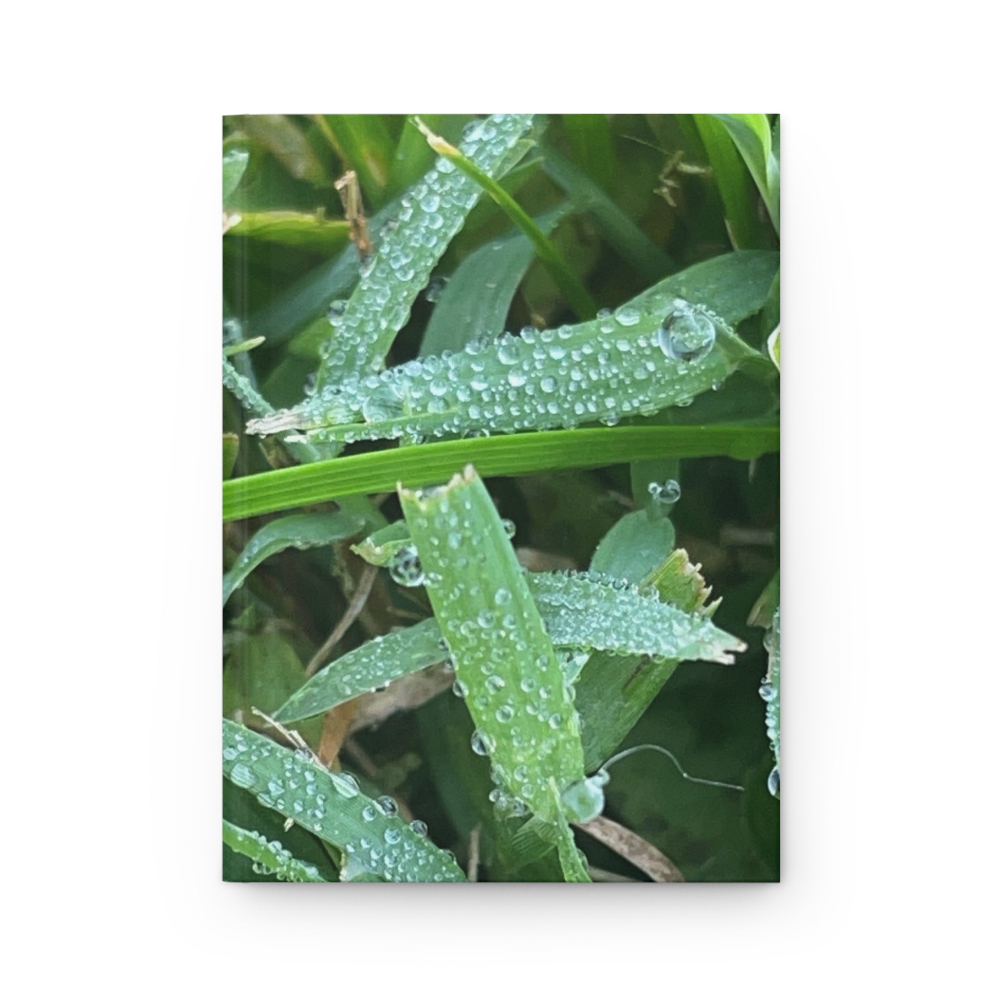 Dewy Grass Hardcover Journal — Nature Photography Notebook