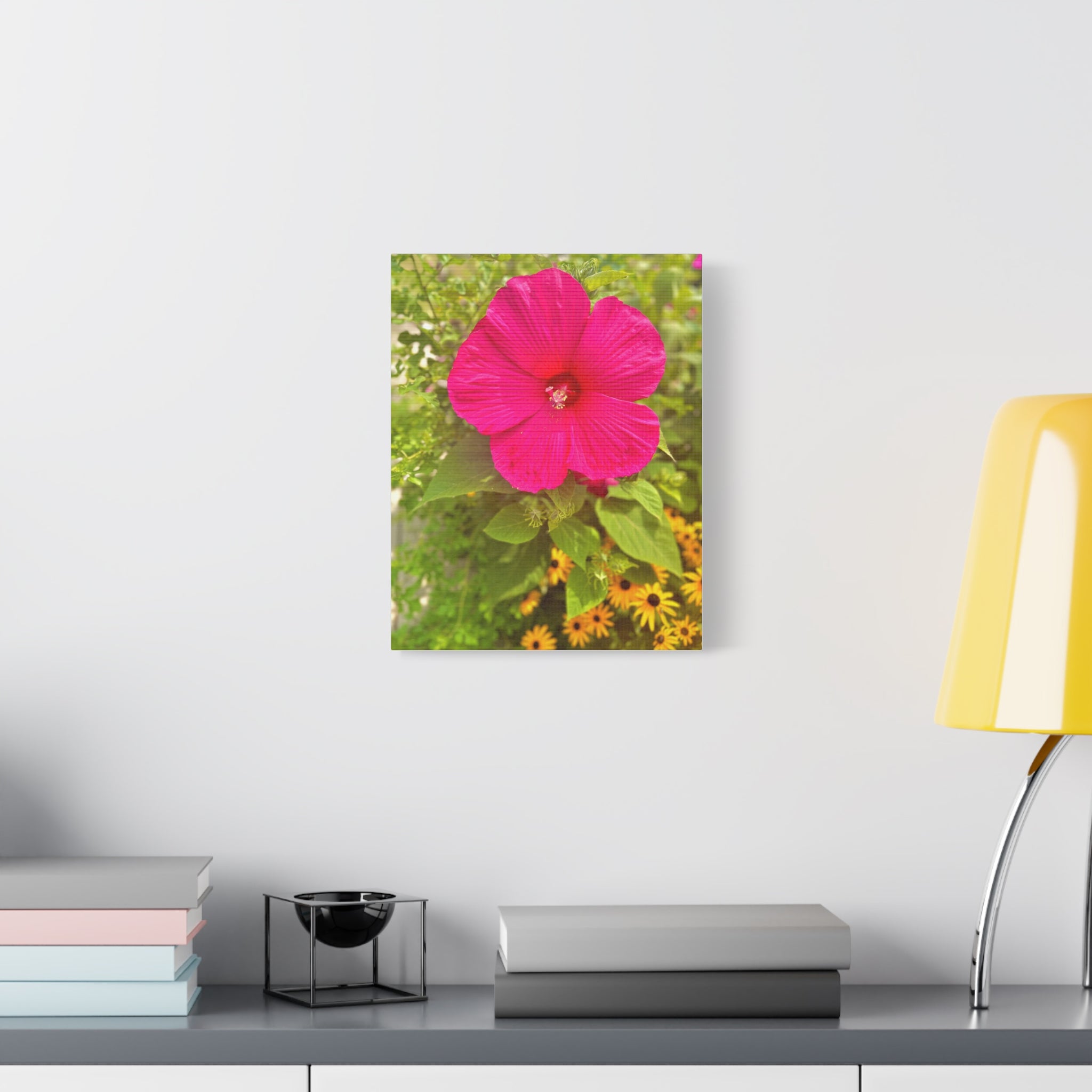 Pink Hibiscus Floral Canvas Print — Matte Stretched Wall Art