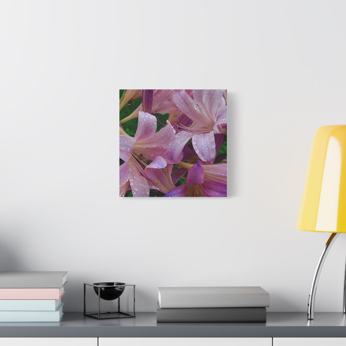 Rainy Pink Lilies Canvas Print
