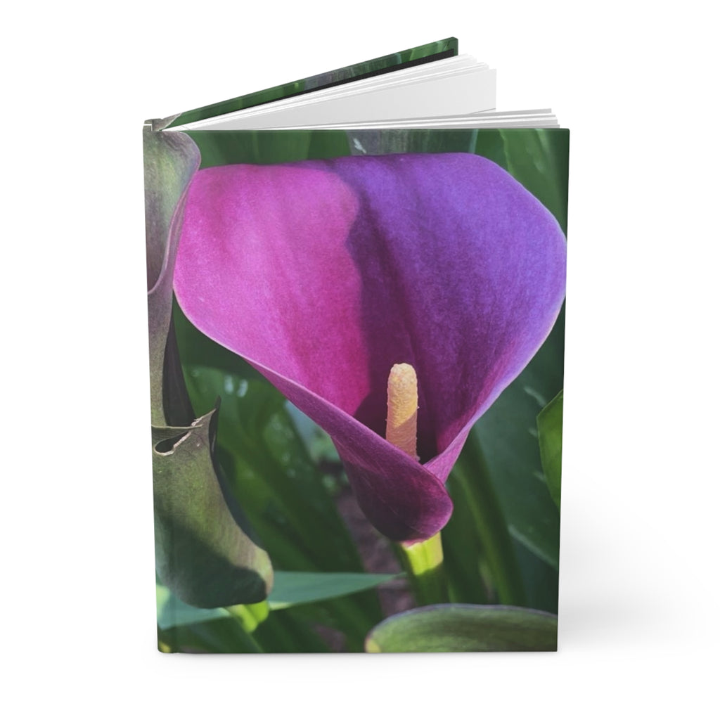 Purple Calla Lily Hardcover Journal — Floral Notebook for Gardening, Gifts & Nature Journaling